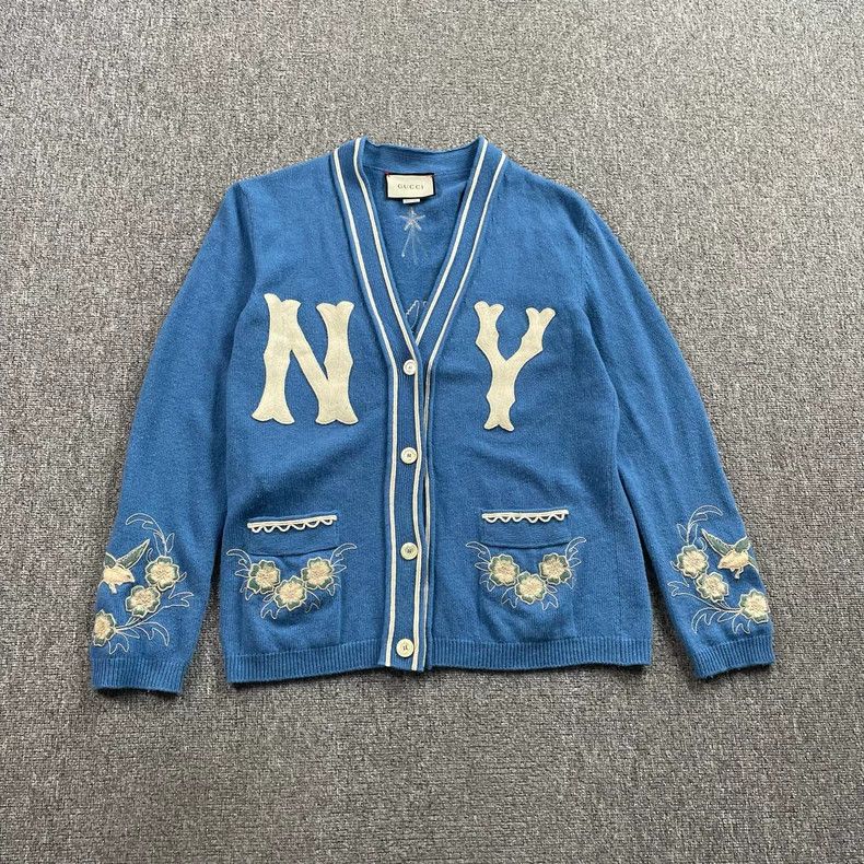 Gucci Gucci New era Gucci Yankees co-branded blue cardigan jacket Size US XS / EU 42 / 0 - 2 Thumbnail