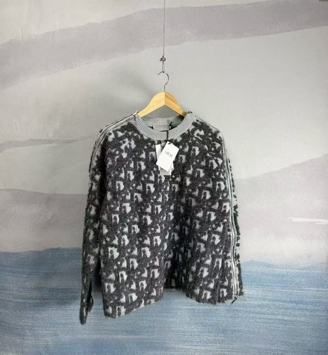 Dior Dior Wool Sweater Arm Zip All-Over Print Size US L / EU 52-54 / 3 - 1 Thumbnail
