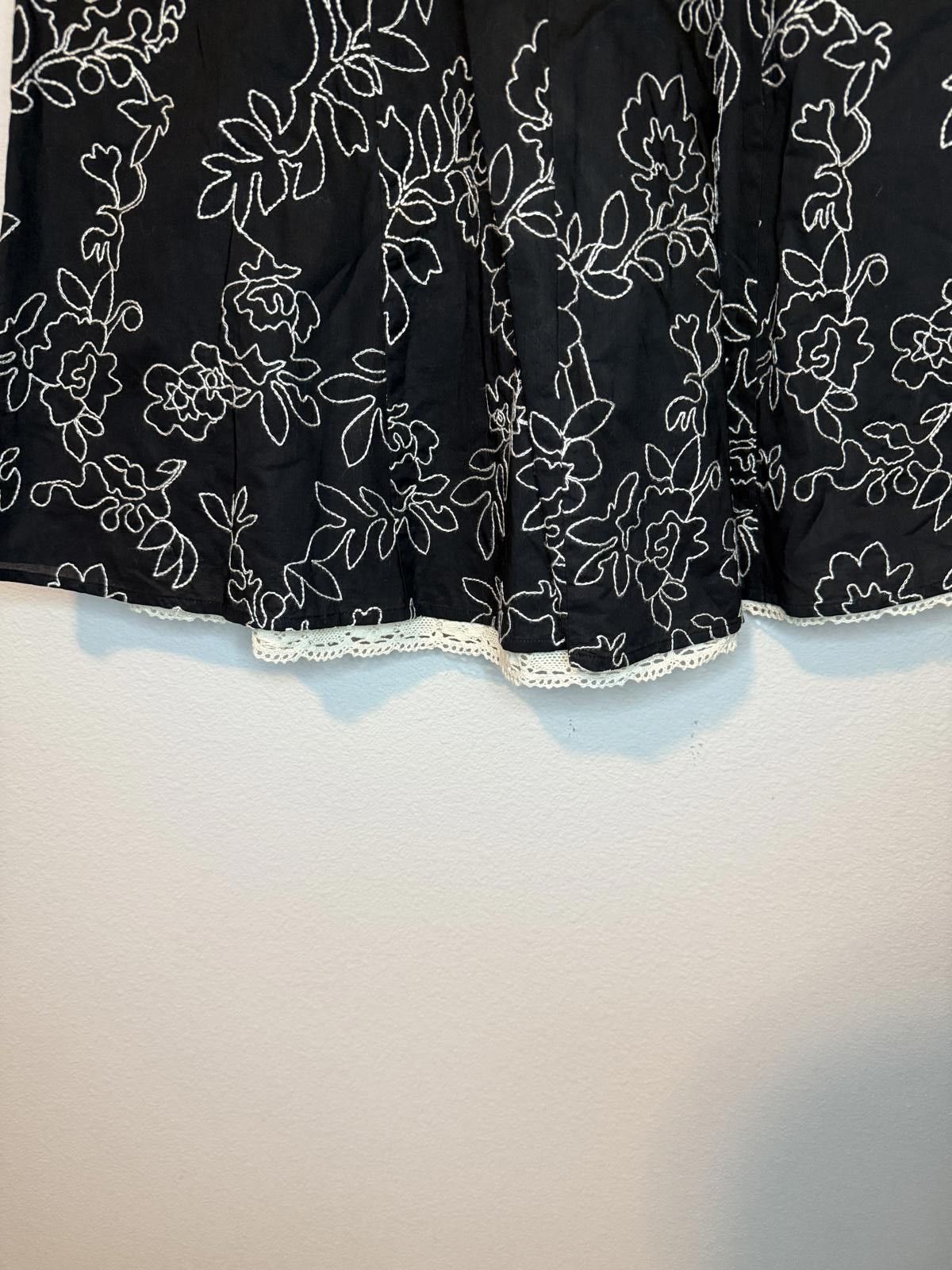 Designer Elegant Strapless Black and White Floral Dress Size S / US 4 / IT 40 - 5 Thumbnail