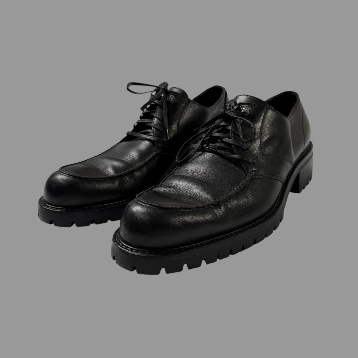Versace Versace lug sole black leather derbys Size US 10 / EU 43 - 2 Thumbnail