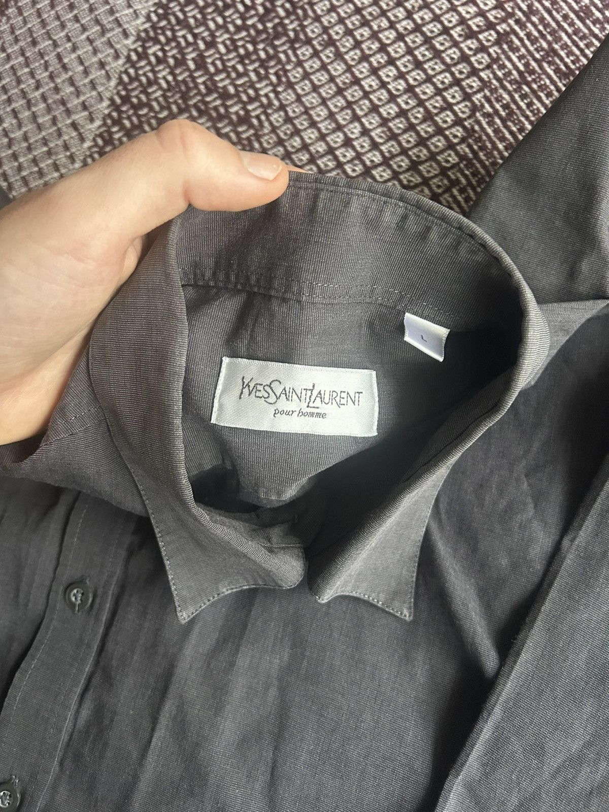 Yves Saint Laurent Vintage Yves Saint Laurent Luxury Mens Shirt Solid Style L Size US L / EU 52-54 / 3 - 6 Thumbnail