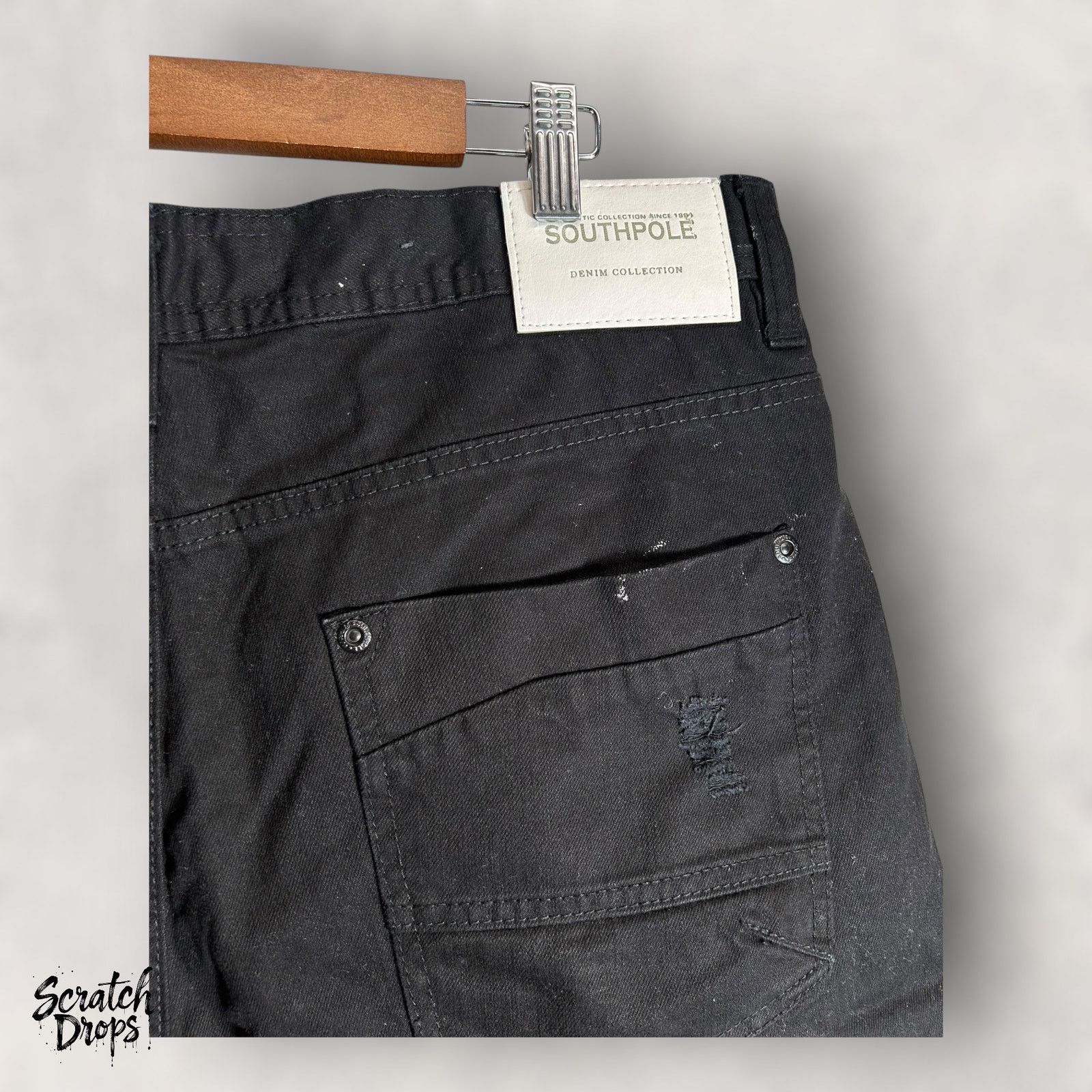 Southpole Vtg Y2K Southpole Men's Black Denim Shorts Sz 36 Streetwear Size US 36 / EU 52 - 2 Thumbnail