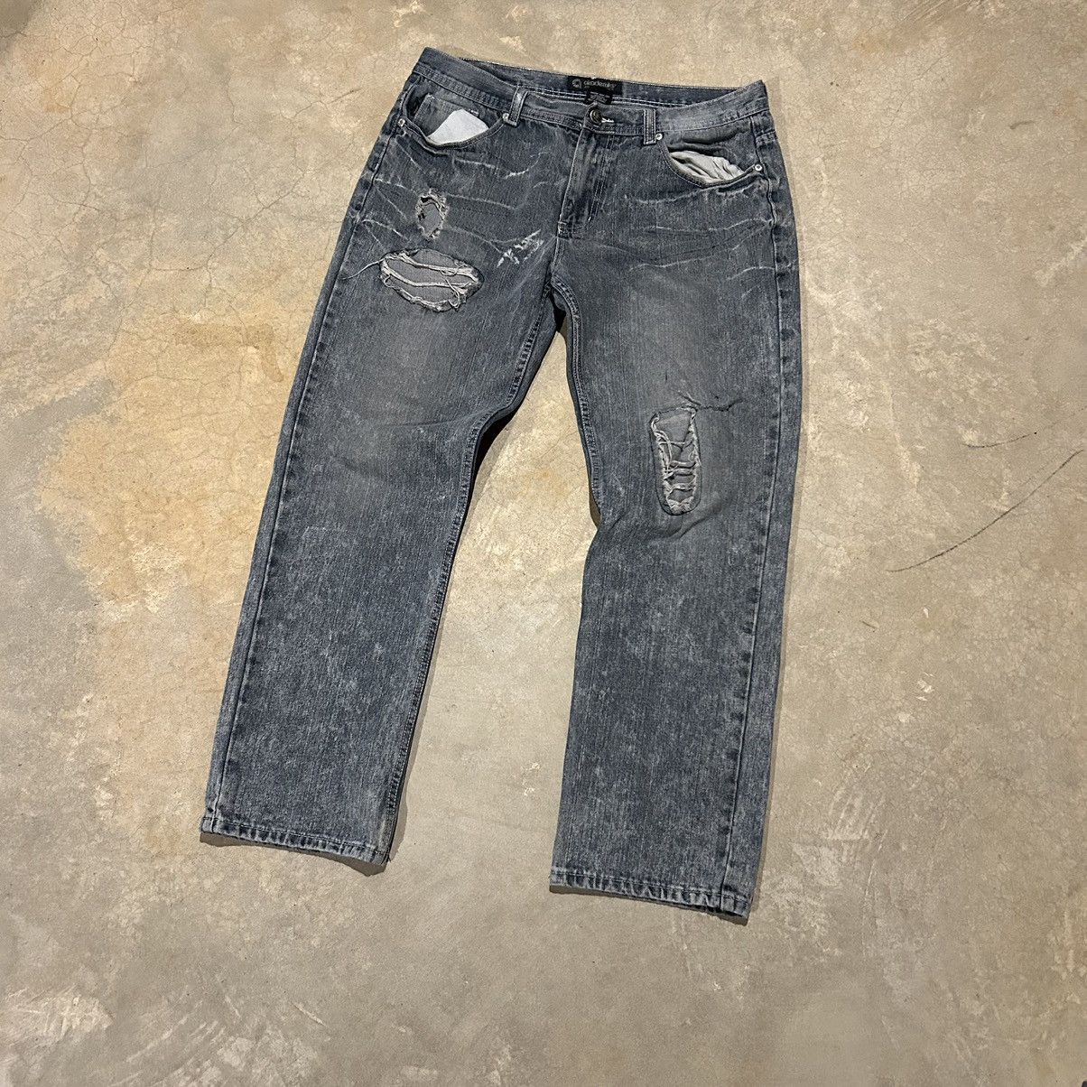 Akademiks × Southpole × Vintage Crazy Vintage Y2K Akademiks Distressed Repaired Baggy Jeans Size US 36 / EU 52 - 2 Thumbnail
