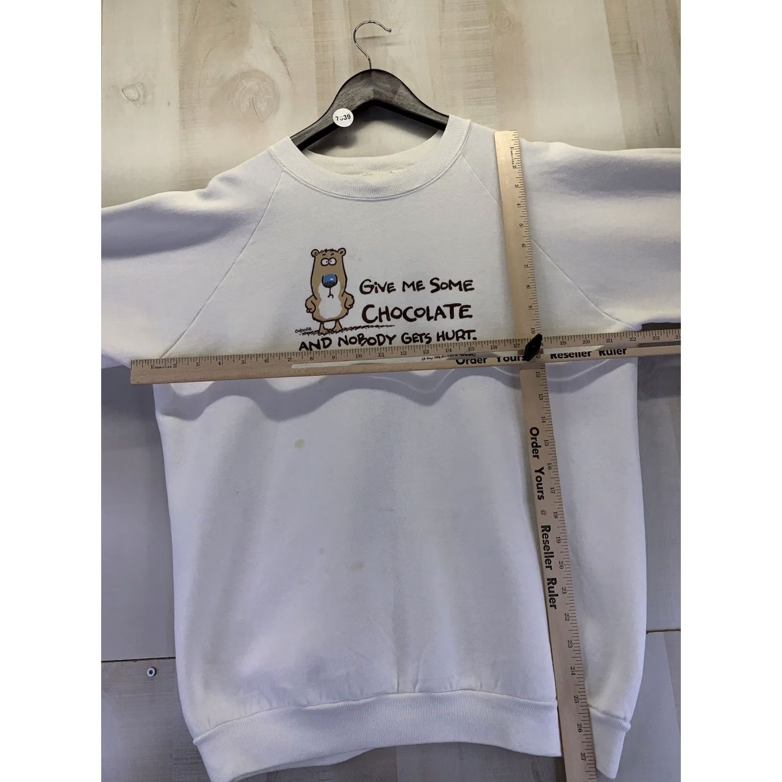 Fruit Of The Loom VINTAGE 1980-90s Shoebox Greetings Hallmark Graphic Funny Sweatshirt Made in USA Womens XL Ivory Cotton Blend Sweatshirt Size XL / US 12-14 / IT 48-50 - 4 Thumbnail