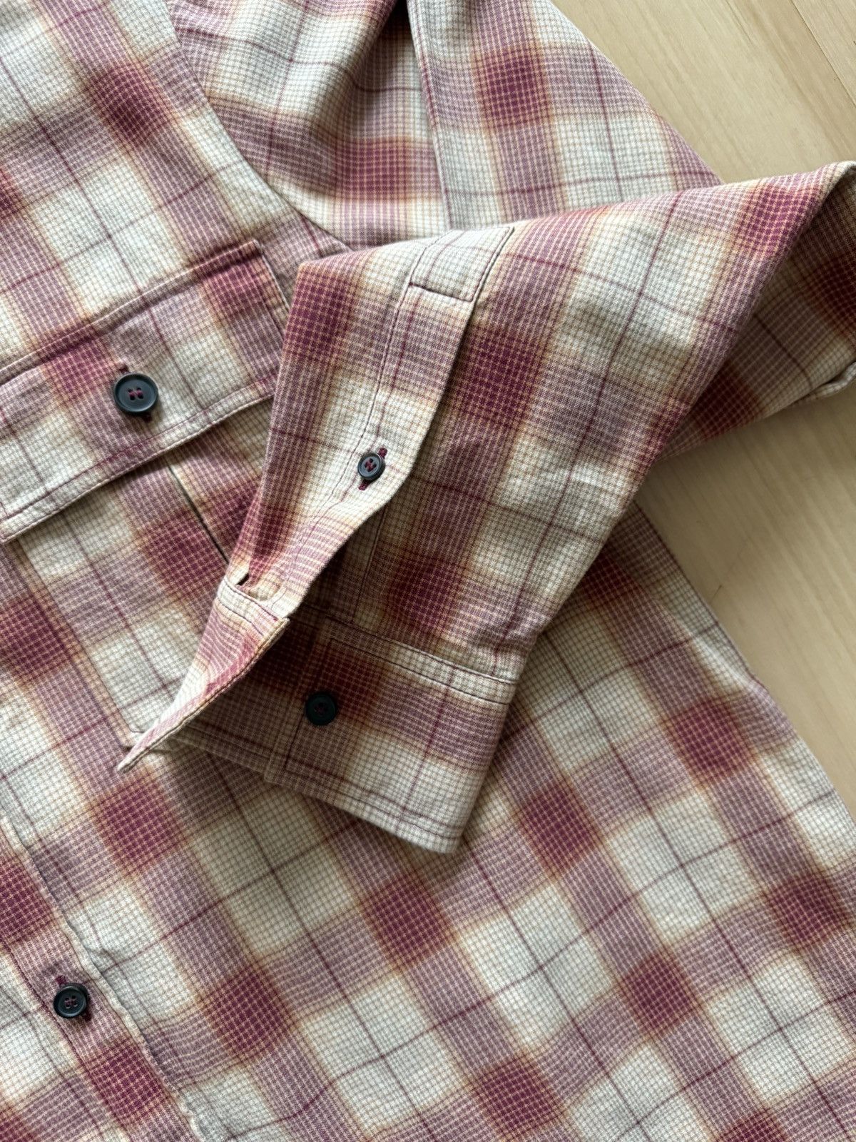 Acne Studios Acne Studios Plaid Button Up Flannel Shirt Orange Beige Size US M / EU 48-50 / 2 - 4 Thumbnail