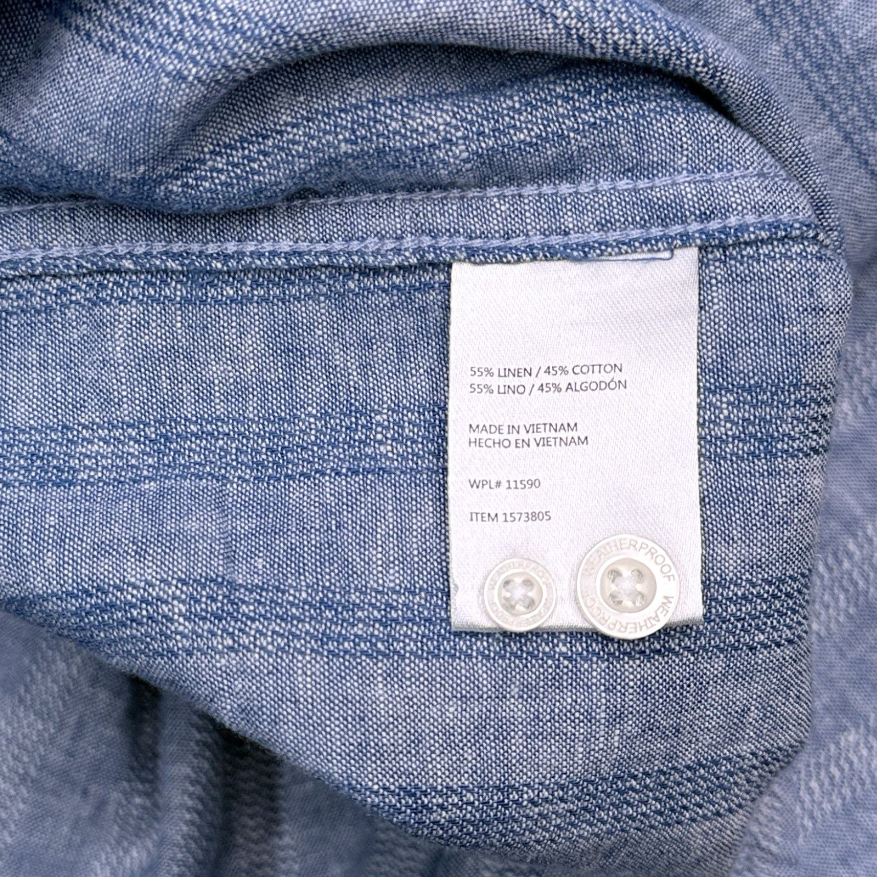 Weatherproof Weatherproof Shirt Mens XXL Blue Striped Linen Button-Up Short Sleeve Casual Size US XXL / EU 58 / 5 - 7 Thumbnail