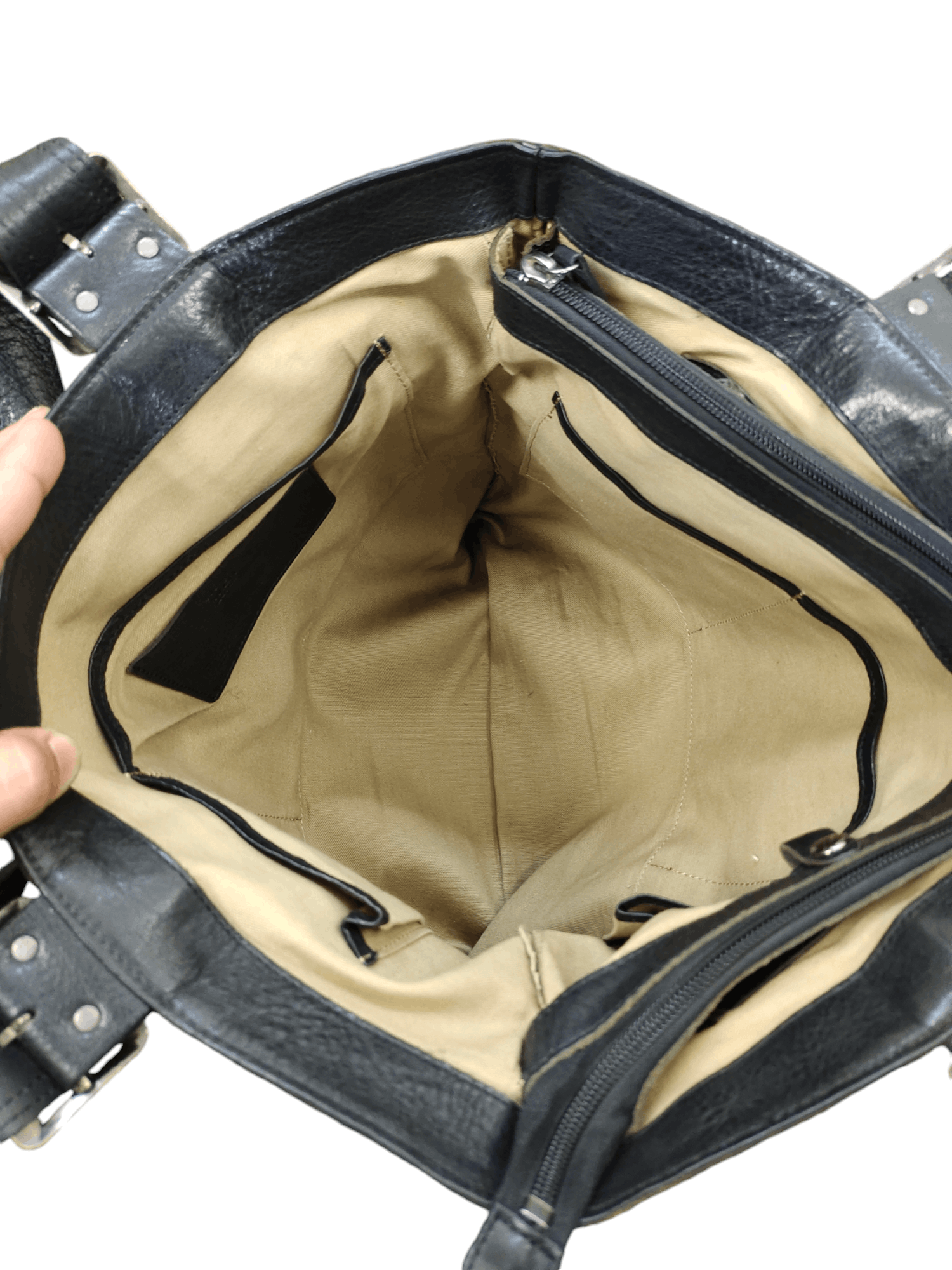 Genuine Leather Vintage Wogna Kagawa Japan Patina Olive Leather Tote Bag Size ONE SIZE - 20 Thumbnail