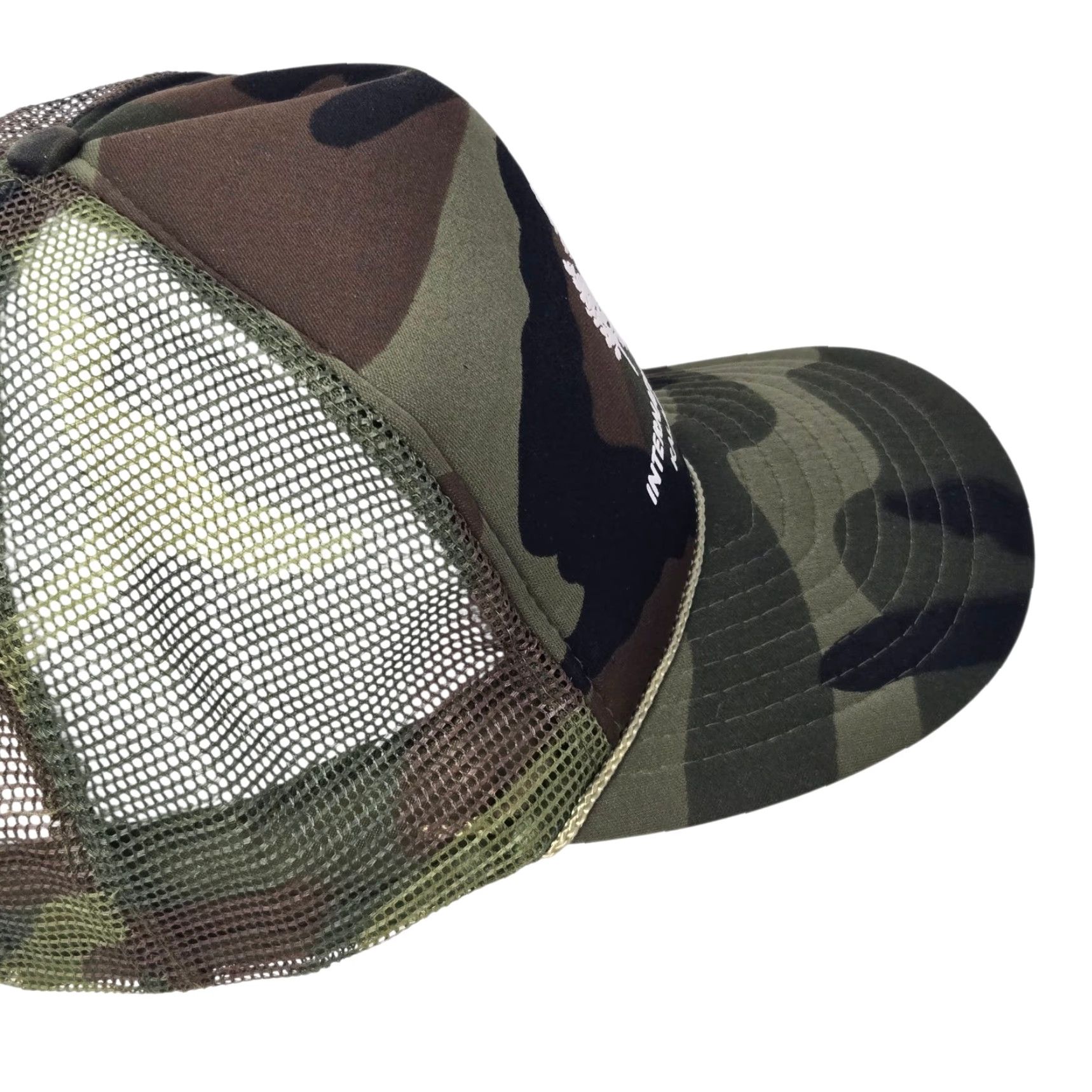Vintage VTG HaT Trucker Hat Snapback Rope Camo Nylon 1990s Adjustable International Paper Kalamazoo MI Shirt Mens Size ONE SIZE - 3 Thumbnail