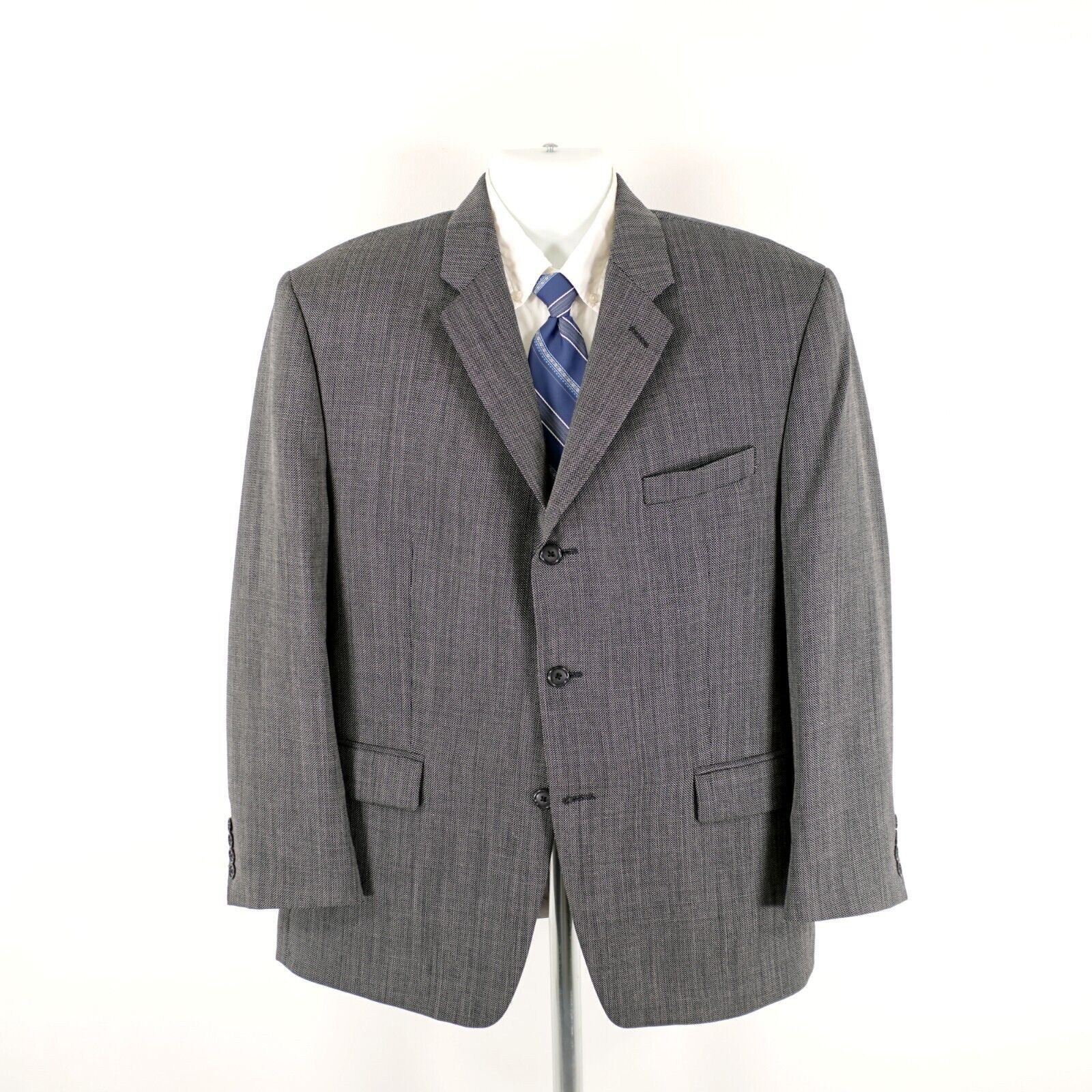 Calvin Klein Calvin Klein Lord & Taylor White Black Check Textured Wool 2 Size 44S - 5 Thumbnail