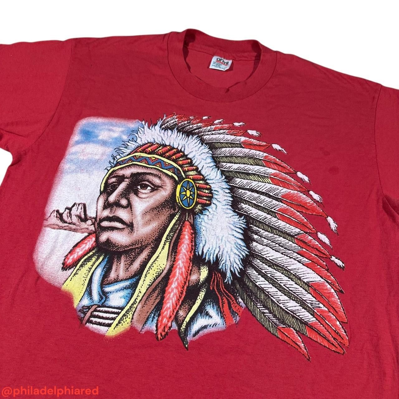 Designer Vintage 1990s Made In Usa Native American themed t-shirt L Size US S / EU 44-46 / 1 - 2 Thumbnail