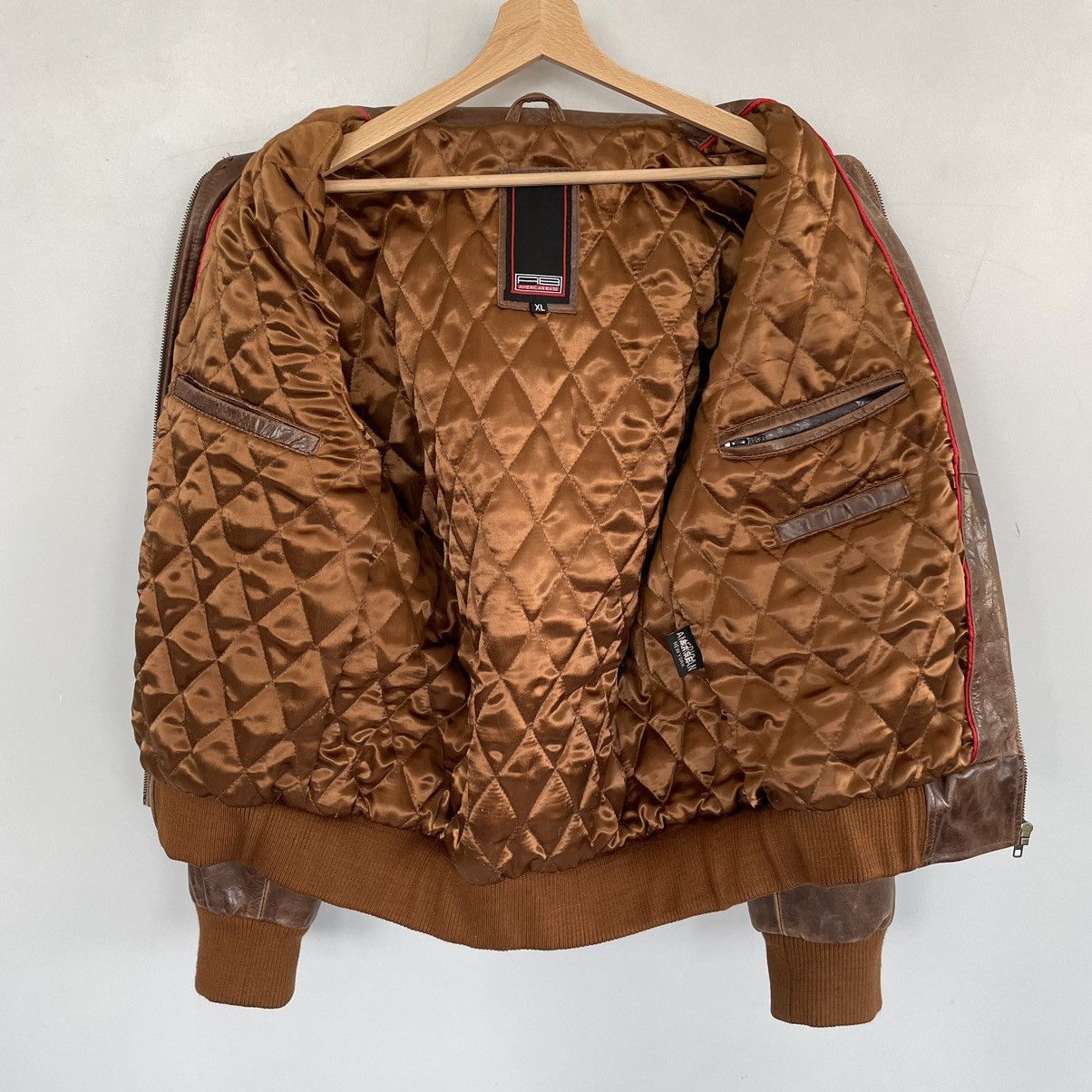 Vintage Vintage distressed leather jacket AMERICAN BASE New York Size US XL / EU 56 / 4 - 9 Thumbnail