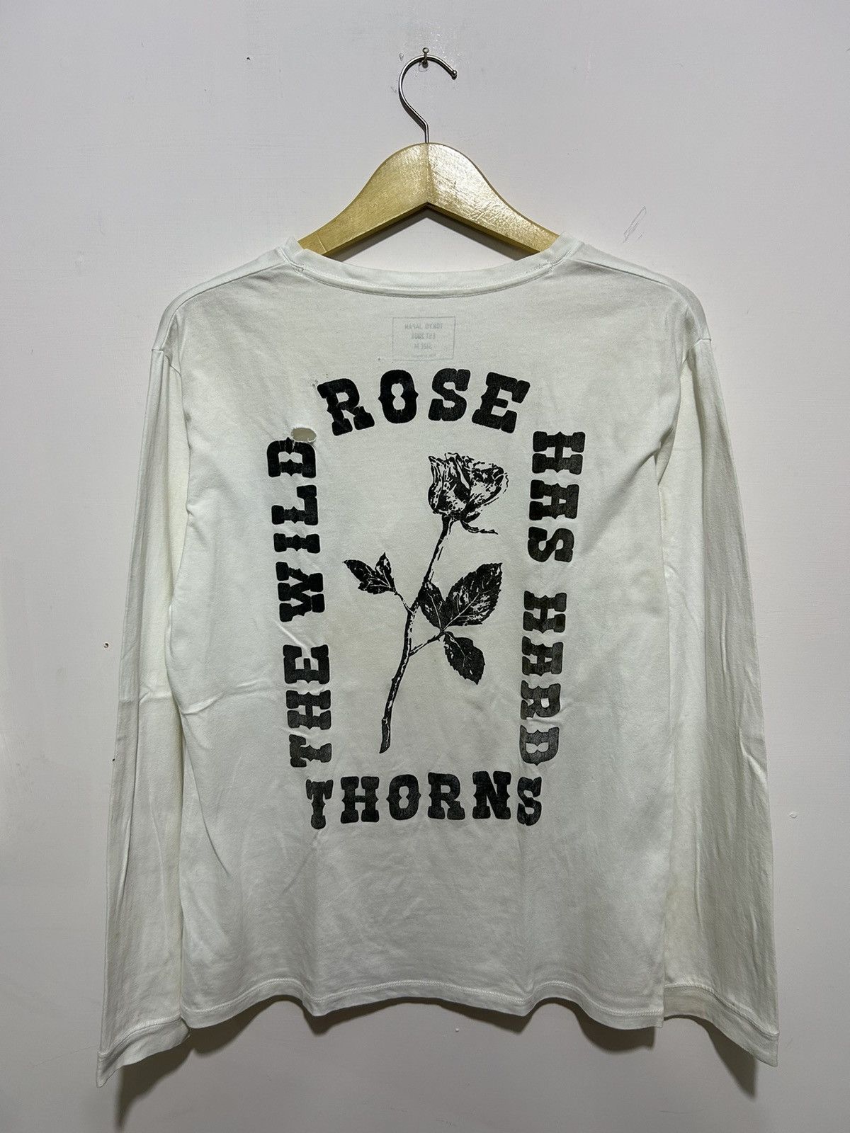 image of Vintage Rose Black Bacckarat Tokyo Long Sleeve in White, Men's (Size Medium)