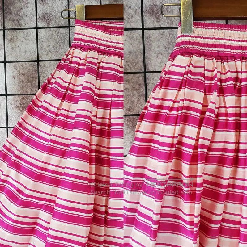 Dior Dior Pleated Skirt in Spring Pink Stripes . Size 26" / US 2 / IT 38 - 6 Thumbnail