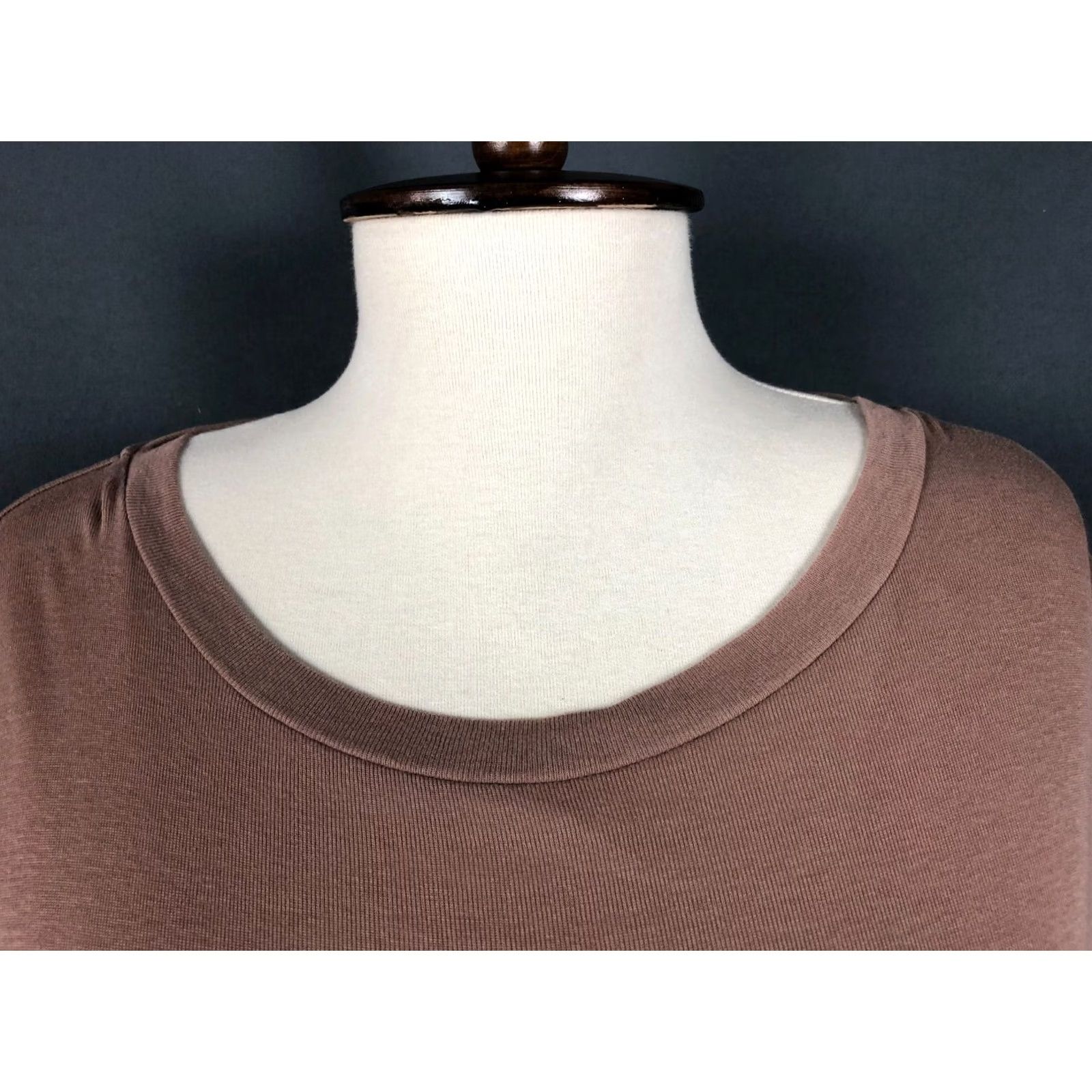 ME+EM ME+EM Blouse Shirt Womens Size S Cotton Brown Bell Sleeve Round Neck 3/4 Sleeve Regular Fit Classic Pattern Size S / US 4 / IT 40 - 6 Thumbnail