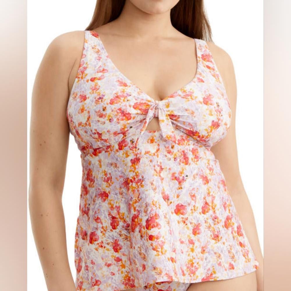 Other Birdsong Tie Front Underwire Tankini Top 32G Size ONE SIZE - 1 Thumbnail
