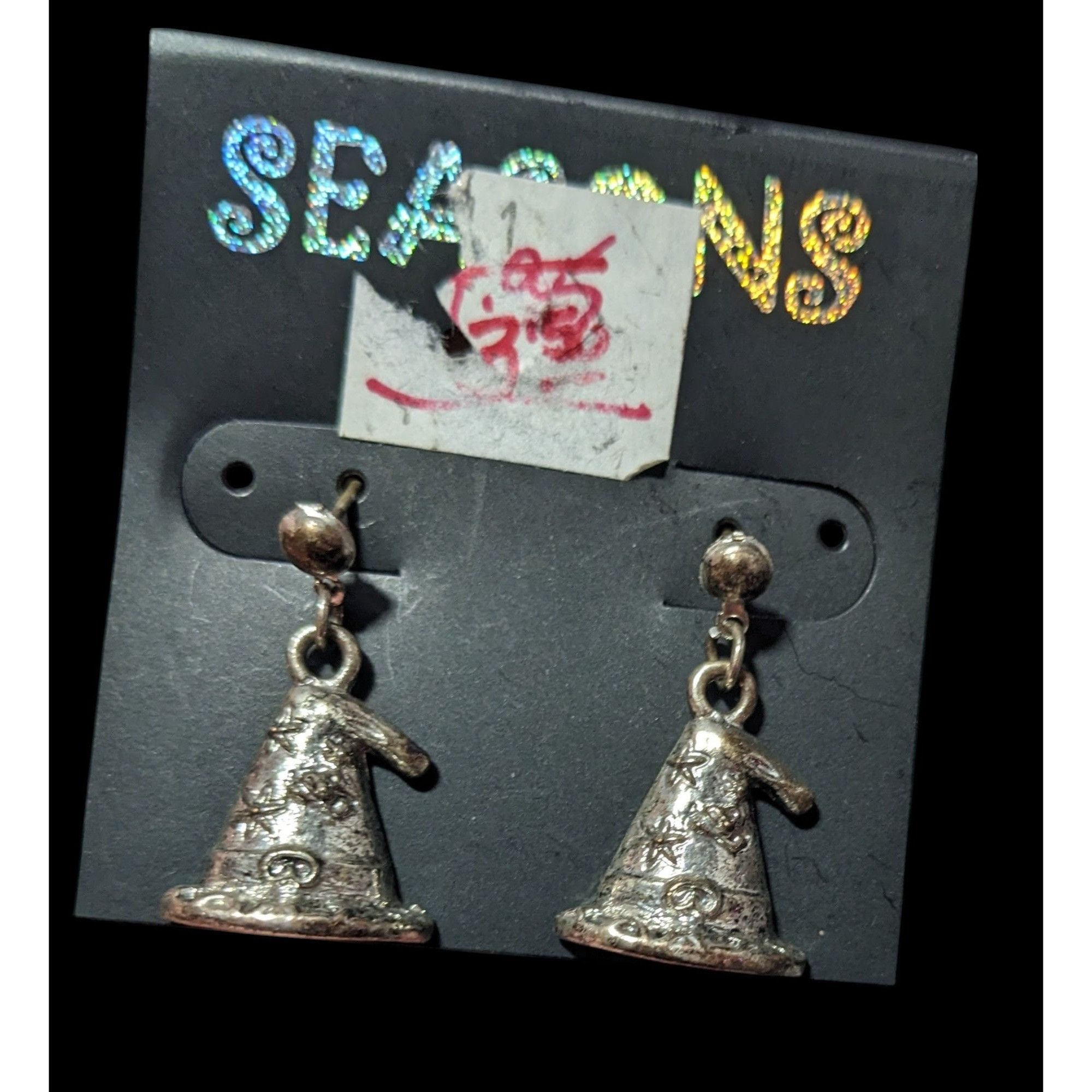 Other Seasons Silver Tone Wizard Hat Dangle Earrings Size ONE SIZE - 2 Thumbnail