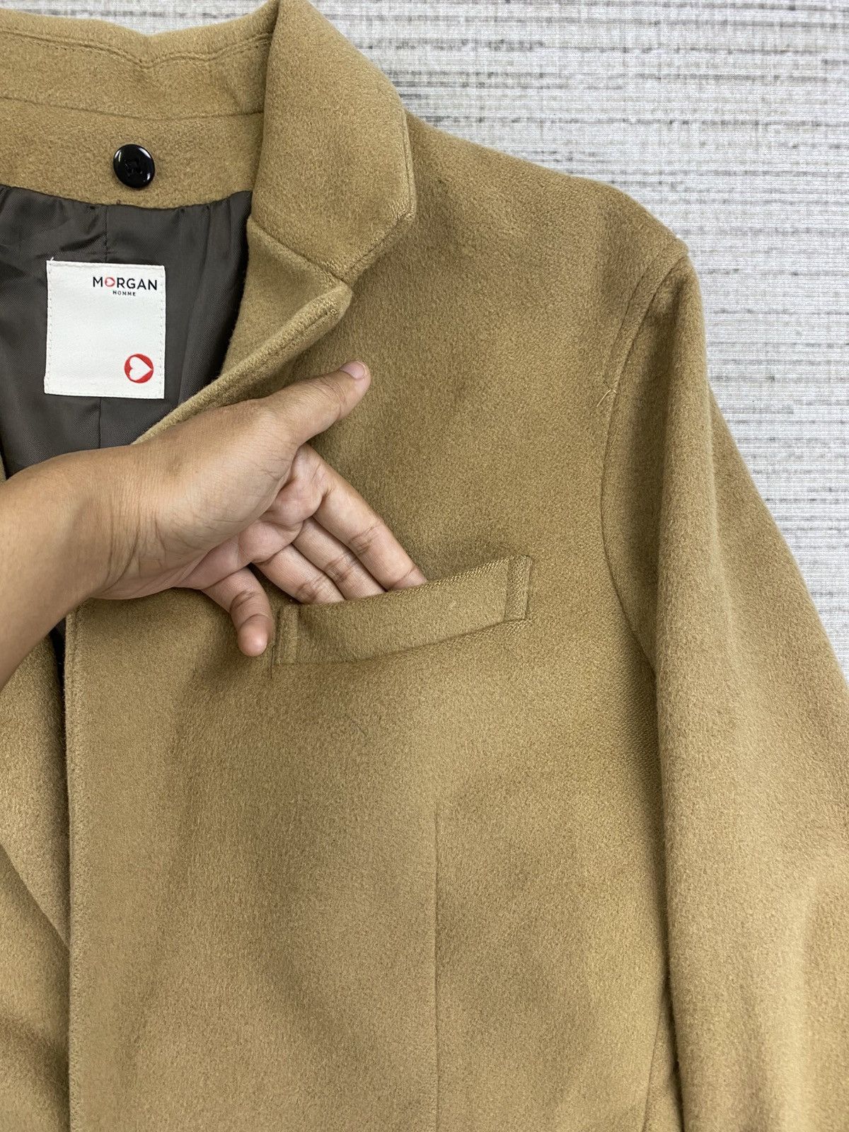 Japanese Brand × Morgan Homme × Vintage Vintage Morgan Homme Wool Double Breasted Pocket Coat Jacket Size US M / EU 48-50 / 2 - 7 Thumbnail