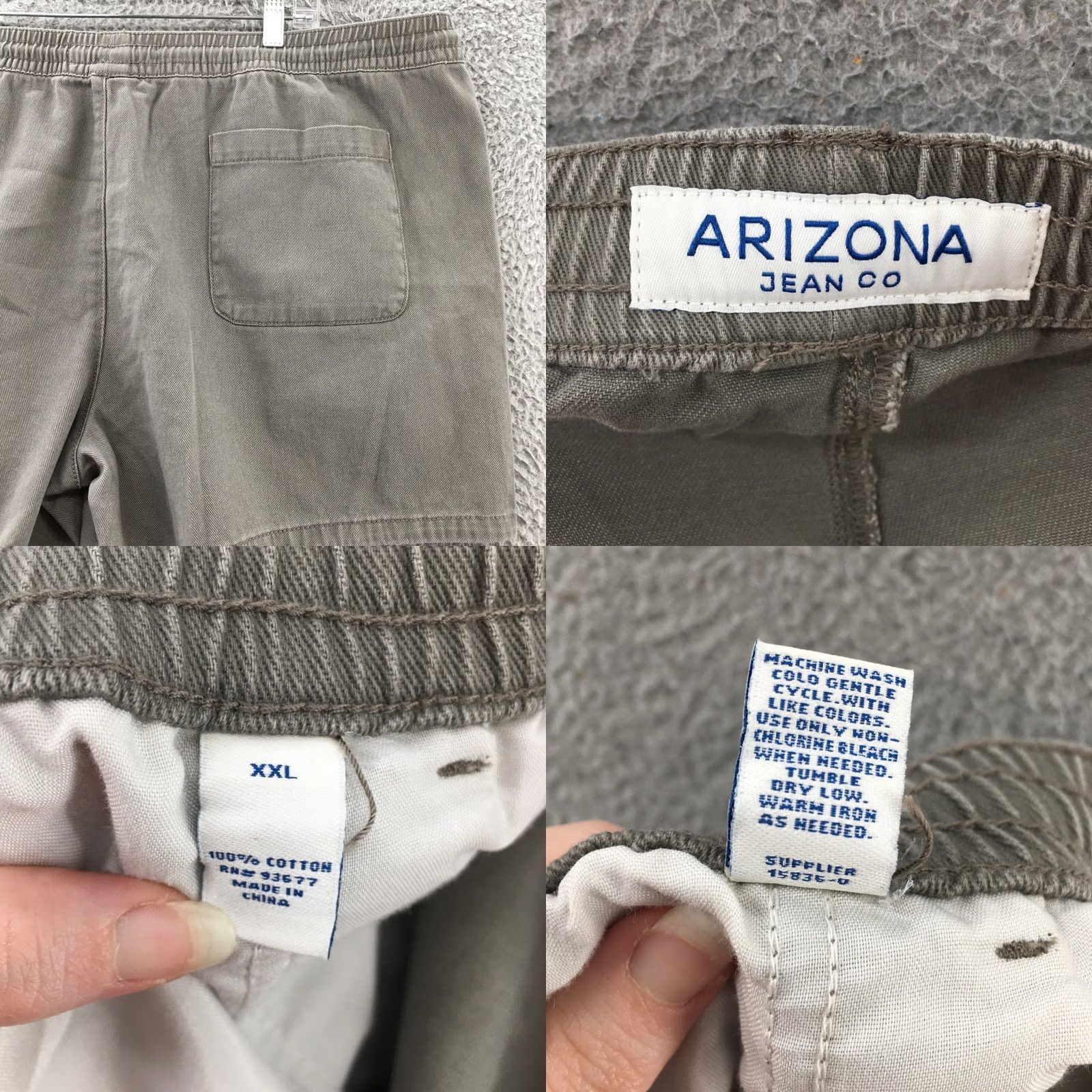 Vintage Arizona Jean Co Chino Shorts Mens 2XL Gray Cotton Drawstring Shorts Size US 39 - 9 Thumbnail
