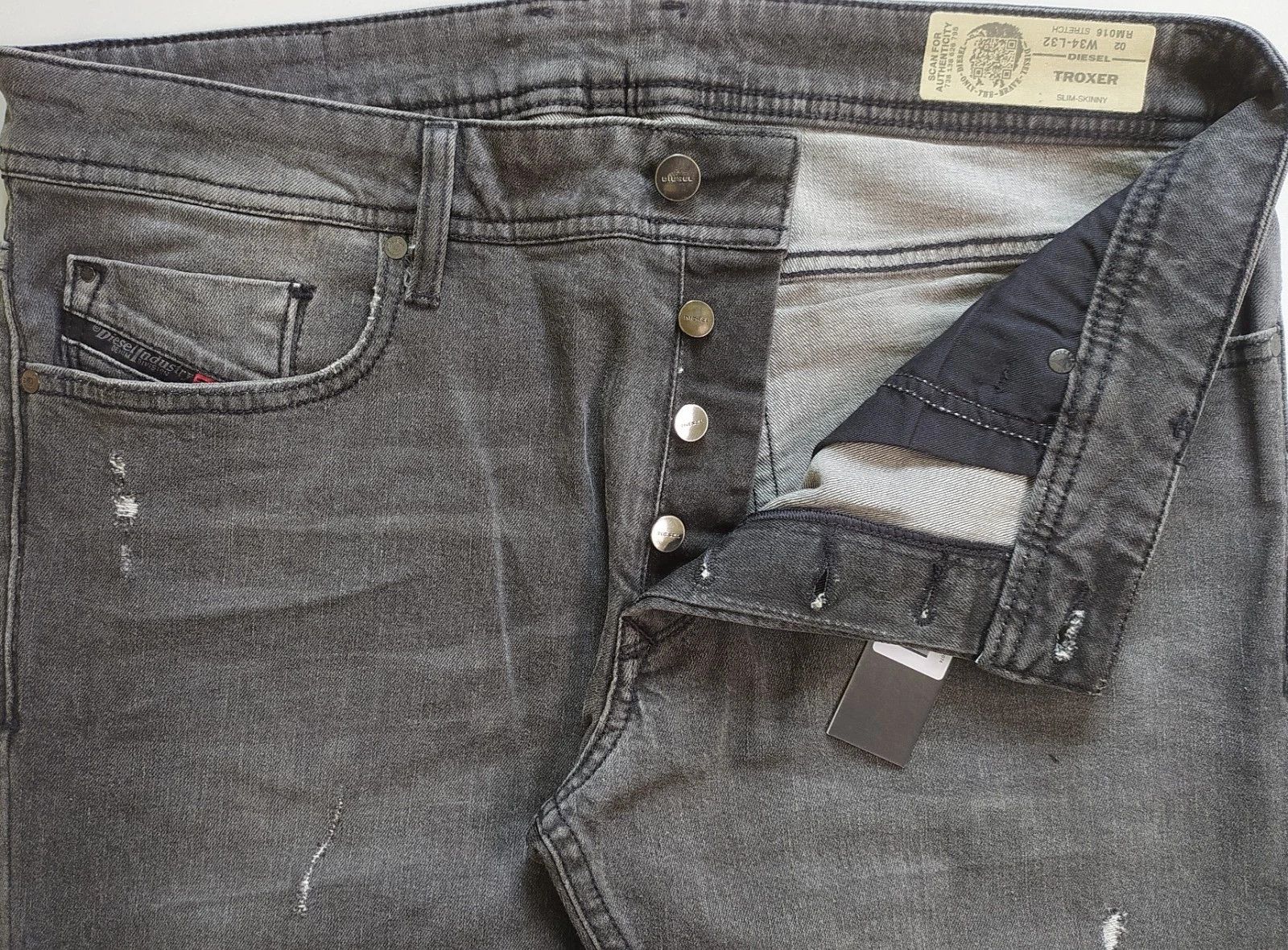 Diesel Diesel TROXER L.32 MENS JEANS SLTP/9994 Size US 34 / EU 50 - 5 Thumbnail