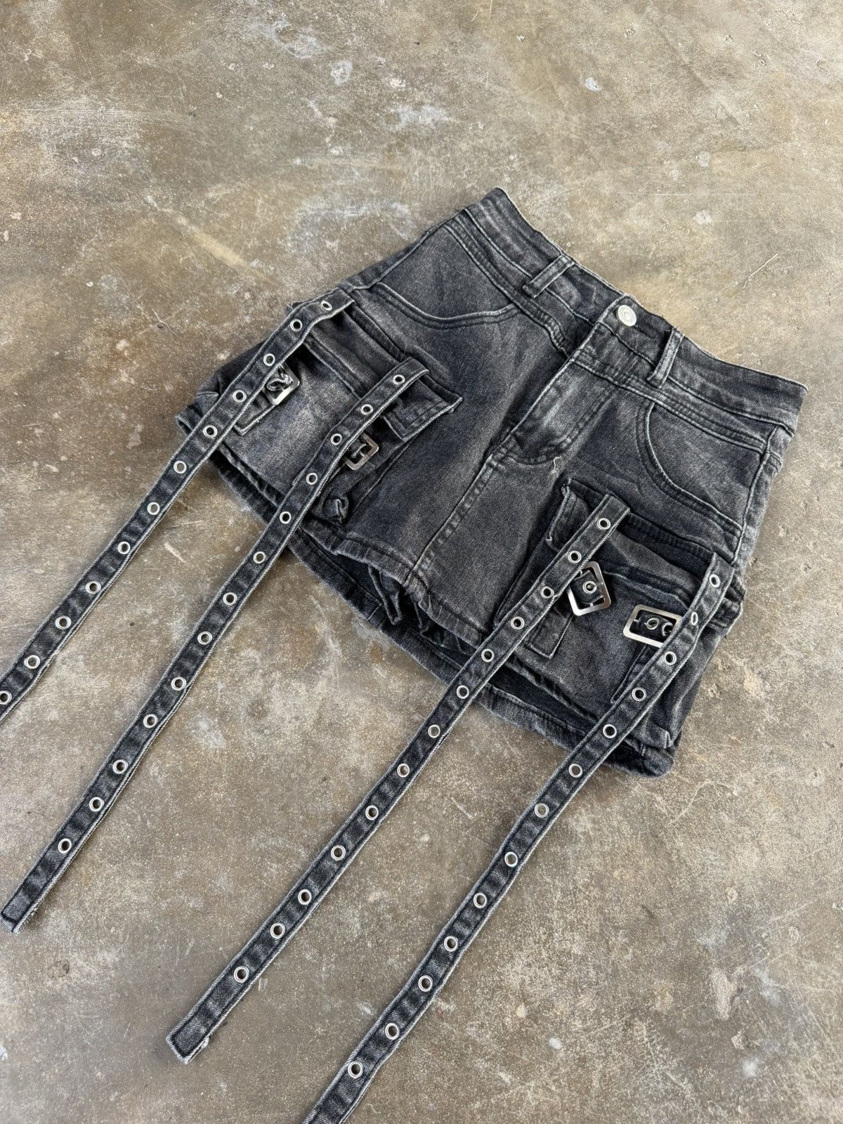 Seditionaries Seditionaries Style Denim Strap Skirt Punk Bondage Skirt Size 24" / US 00 / IT 34 - 2 Thumbnail