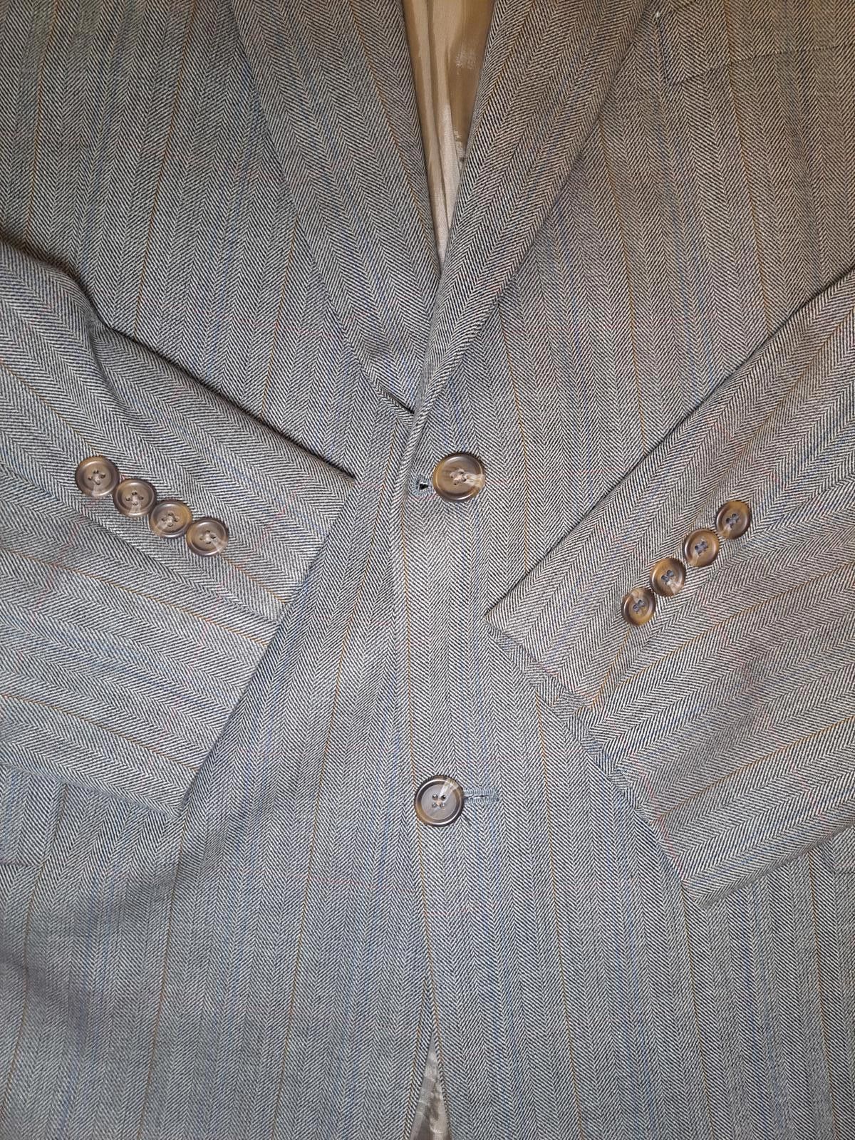 Polo Ralph Lauren Chaps Ralph Lauren Sport Coat Mens 48R Gray Herringbone Wool Size 48R - 6 Thumbnail