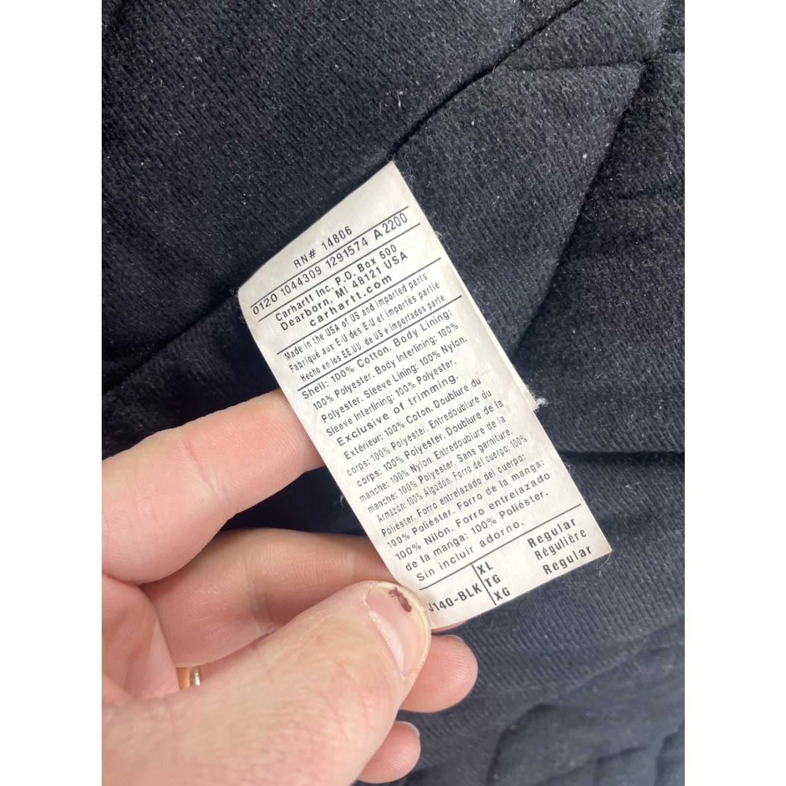 Carhartt VINTAGE Carhartt Hooded Quilted Jacket Black XL Men’s J140 USA Union Made Workwear Size US XL / EU 56 / 4 - 5 Thumbnail