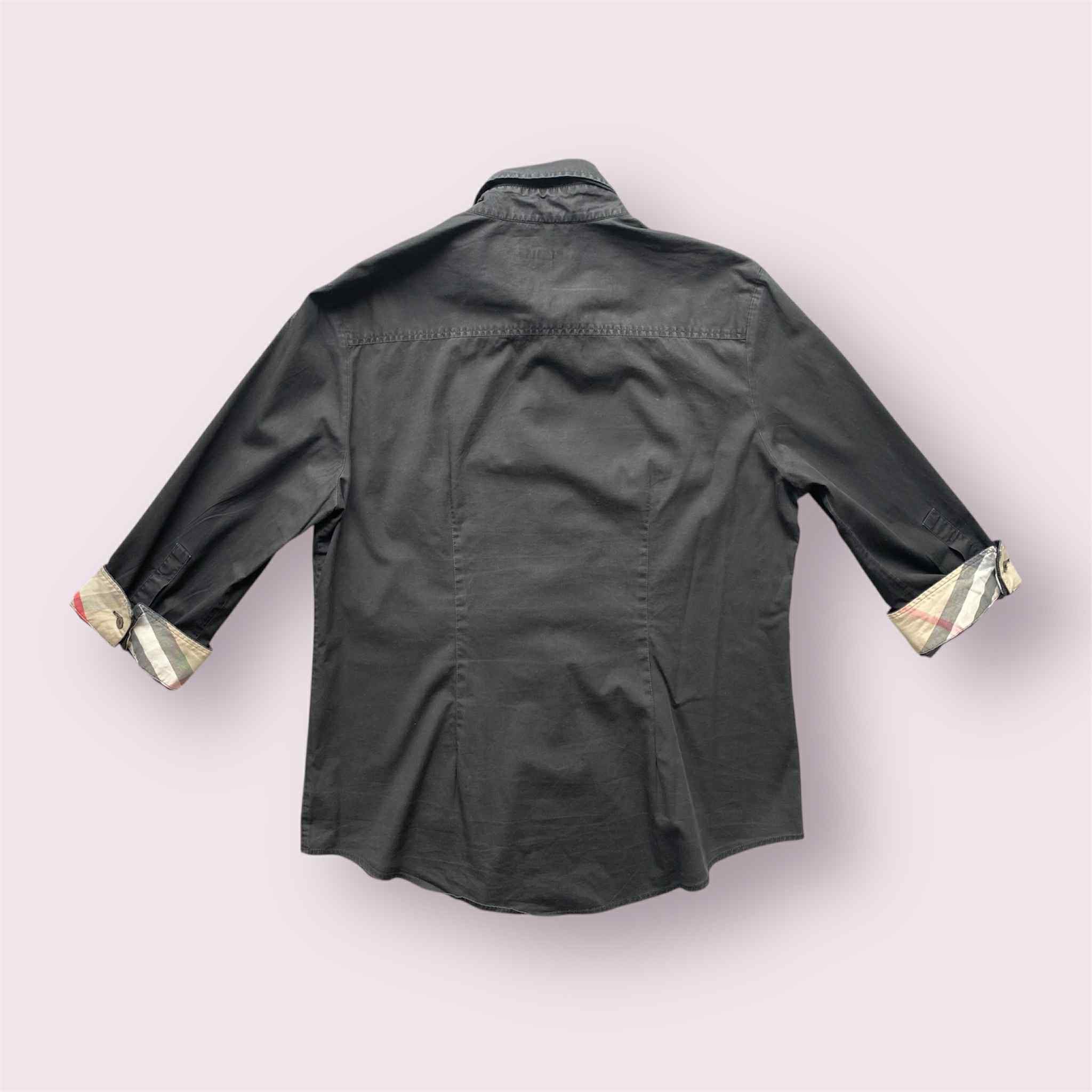 Burberry Burberry Brit Black Button Up Shirt Nova Check 3/4 Sleeve Size L / US 10 / IT 46 - 3 Thumbnail