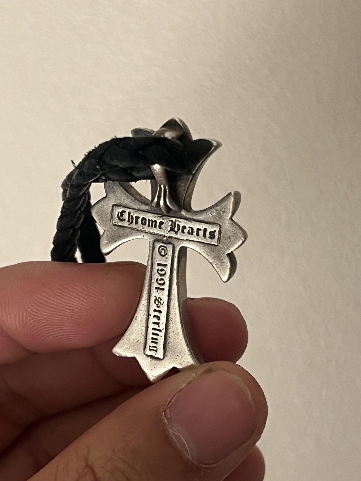 Chrome Hearts Chrome Hearts Small CH Cross Pendant with Bale Leather Braid Size ONE SIZE - 4 Thumbnail