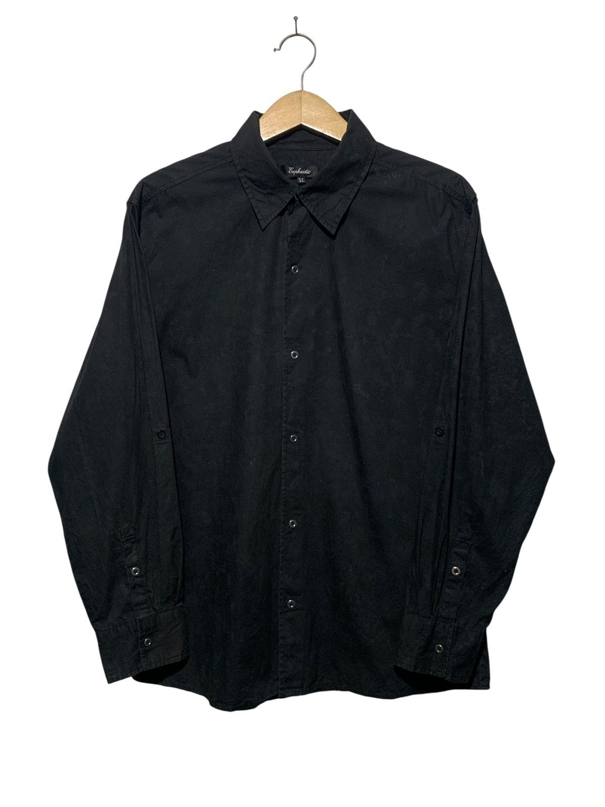 If Six Was Nine Y2k Euphuistic laces synthetic leather bleached gothic shirt Size US L / EU 52-54 / 3 - 2 Thumbnail