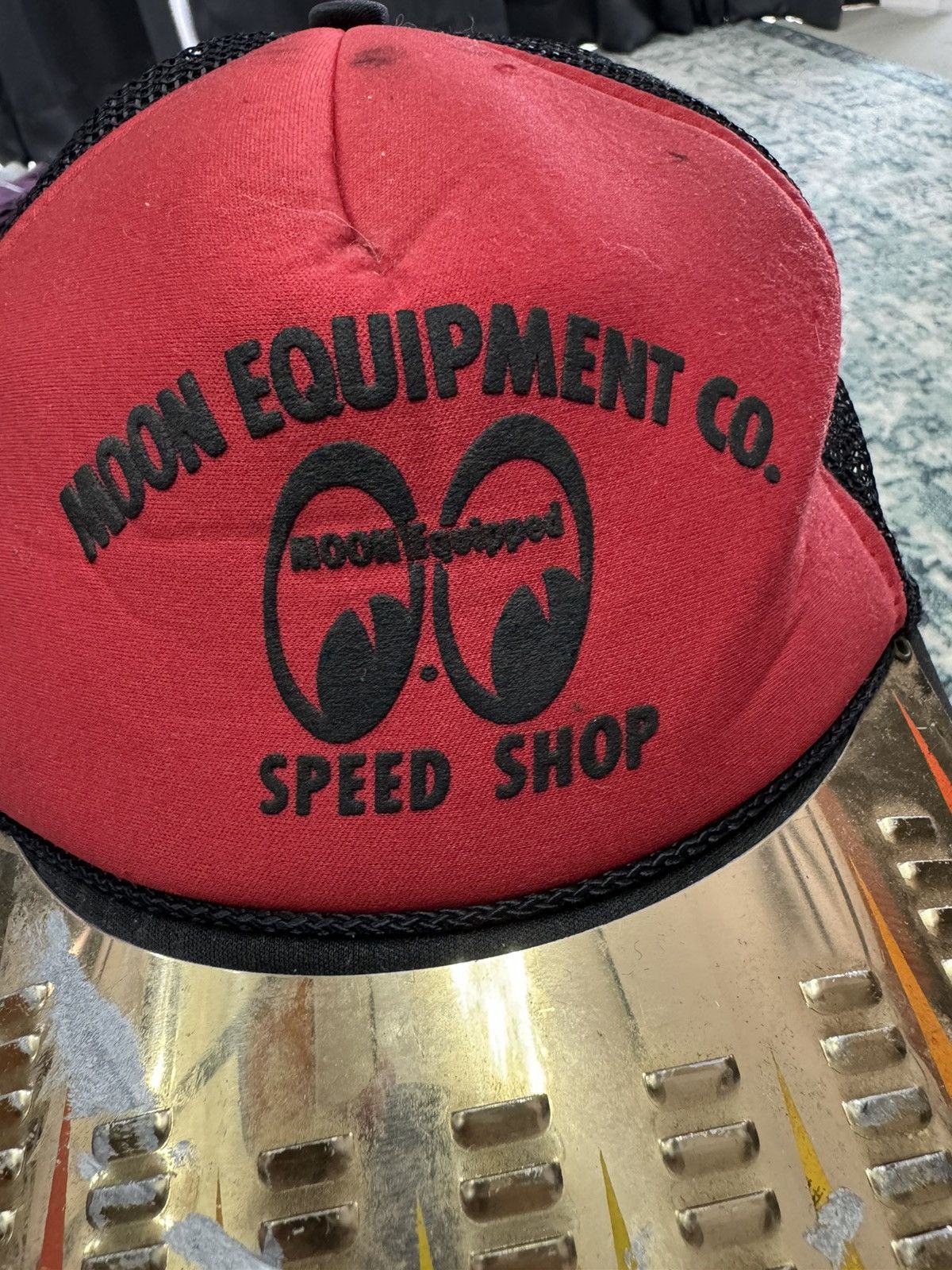 Vintage VINTAGE MOON EQUIPMENTS MOONEYES SPEED SHOP TRUCKER CAP HAT Size ONE SIZE - 5 Thumbnail