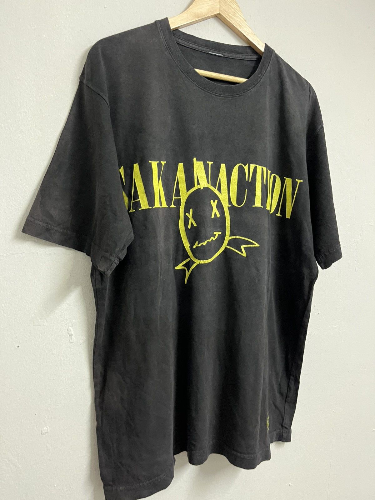 Japanese Brand 💥Perfect Faded SKANACTION NIRVANA SMILEY GRUNGE RIP OFF Tee Size US XL / EU 56 / 4 - 3 Thumbnail