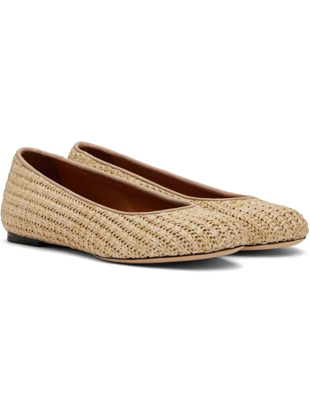 Lanvin o1w1db10226 Raffia Ballerina Flats in Beige Size US 11 / IT 41 - 5 Thumbnail