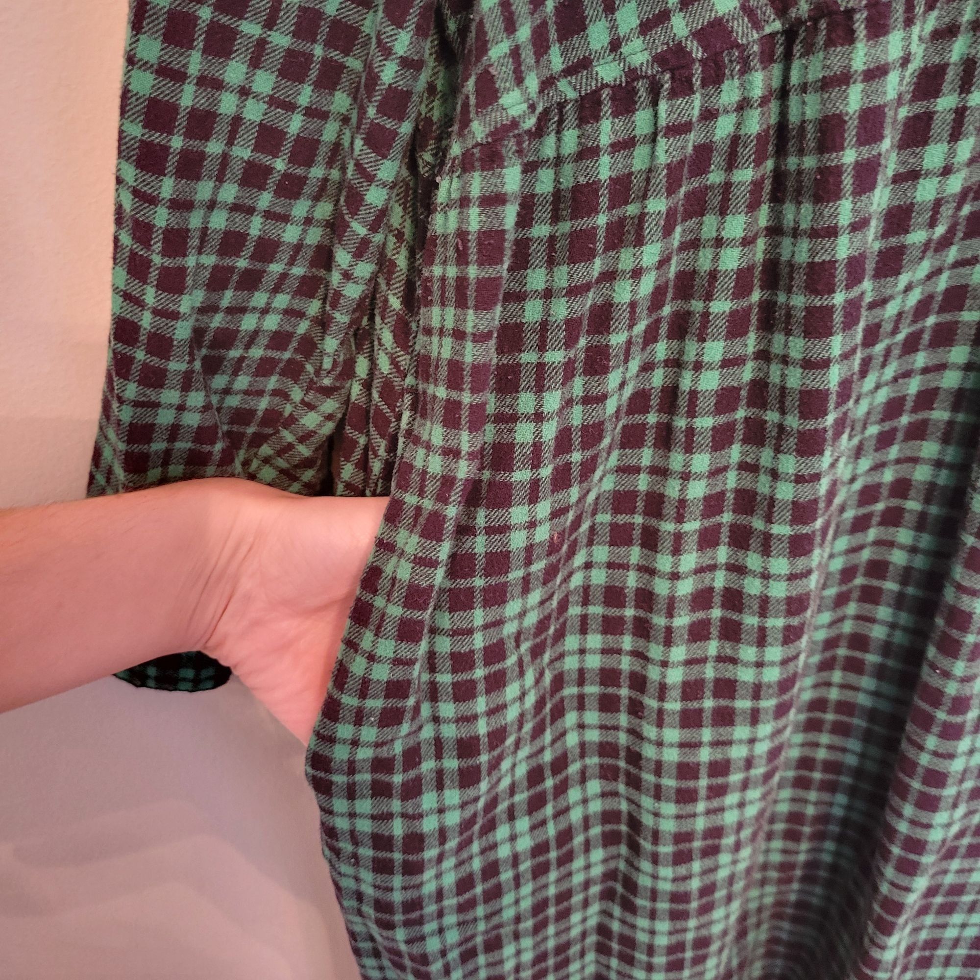 Other Woman Within 26W Plaid Green Black Button Down Dress Pockets Size 4XL / US 24-26 - 3 Thumbnail