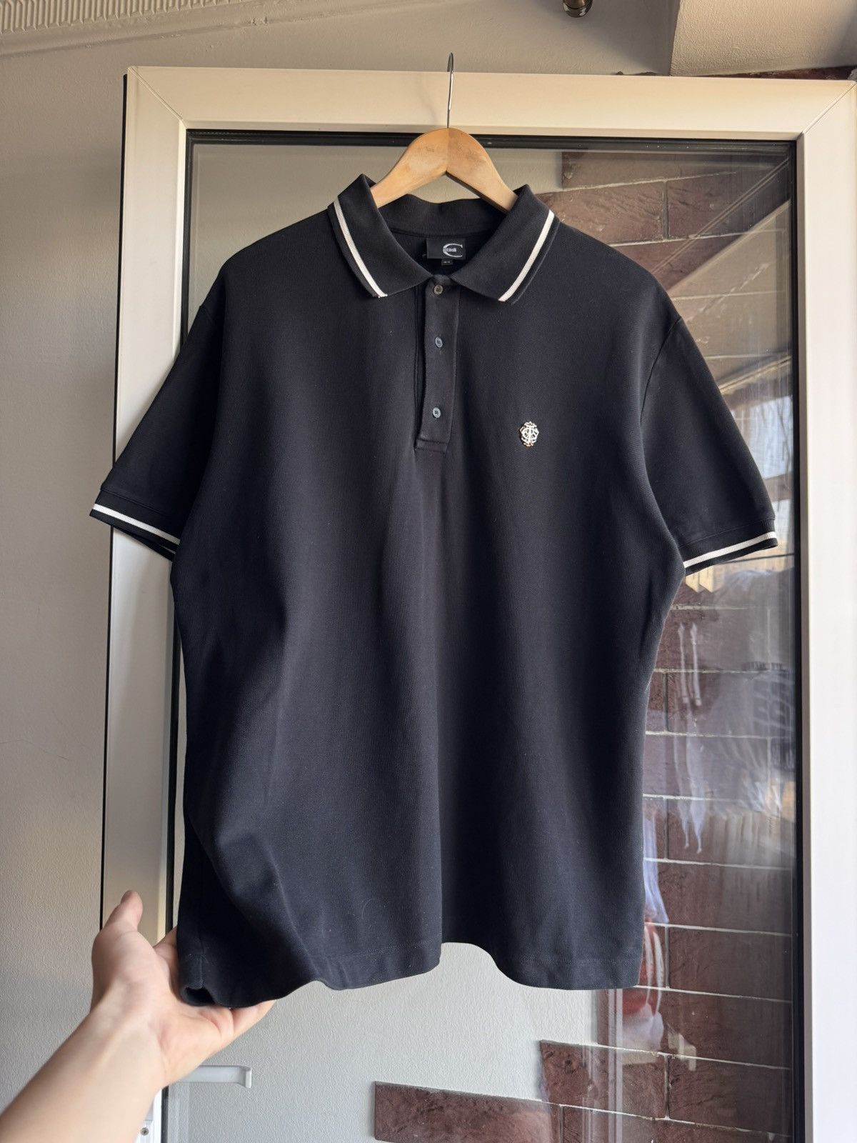 Just Cavalli Just Cavalli Black Polo Tshirt Old Money Size US XL / EU 56 / 4 - 2 Thumbnail