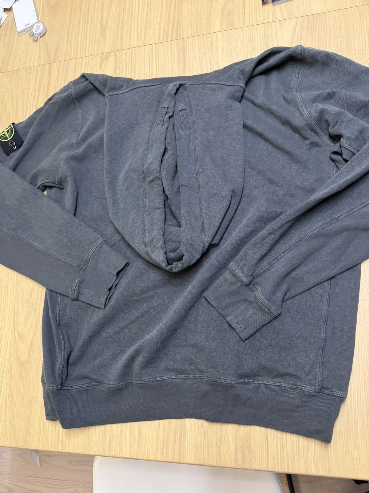 Stone Island Stone island Dyed Pullover Hoodie – Faded Charcoal Grey Size US XL / EU 56 / 4 - 4 Thumbnail