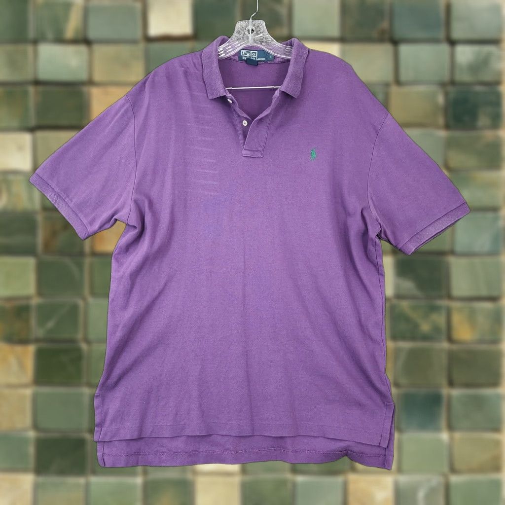 Polo Ralph Lauren Polo Ralph Lauren Shirt Mens L Purple 100% Cotton Short Sleeve Size US L / EU 52-54 / 3 - 1 Thumbnail