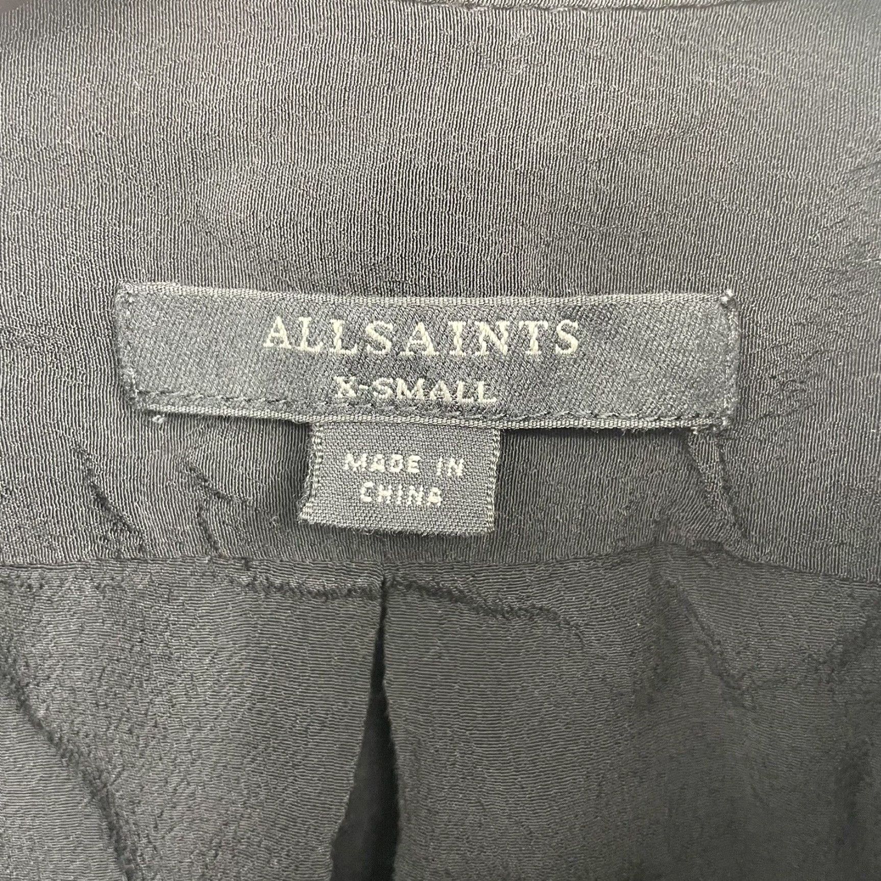Allsaints All Saints Millie Sleeveless Dress XS Black Button Collared Tie Waist Boho Minimalist Shirt Dress Womens 90s Beach City (no extra) Size XS / US 0-2 / IT 36-38 - 6 Thumbnail