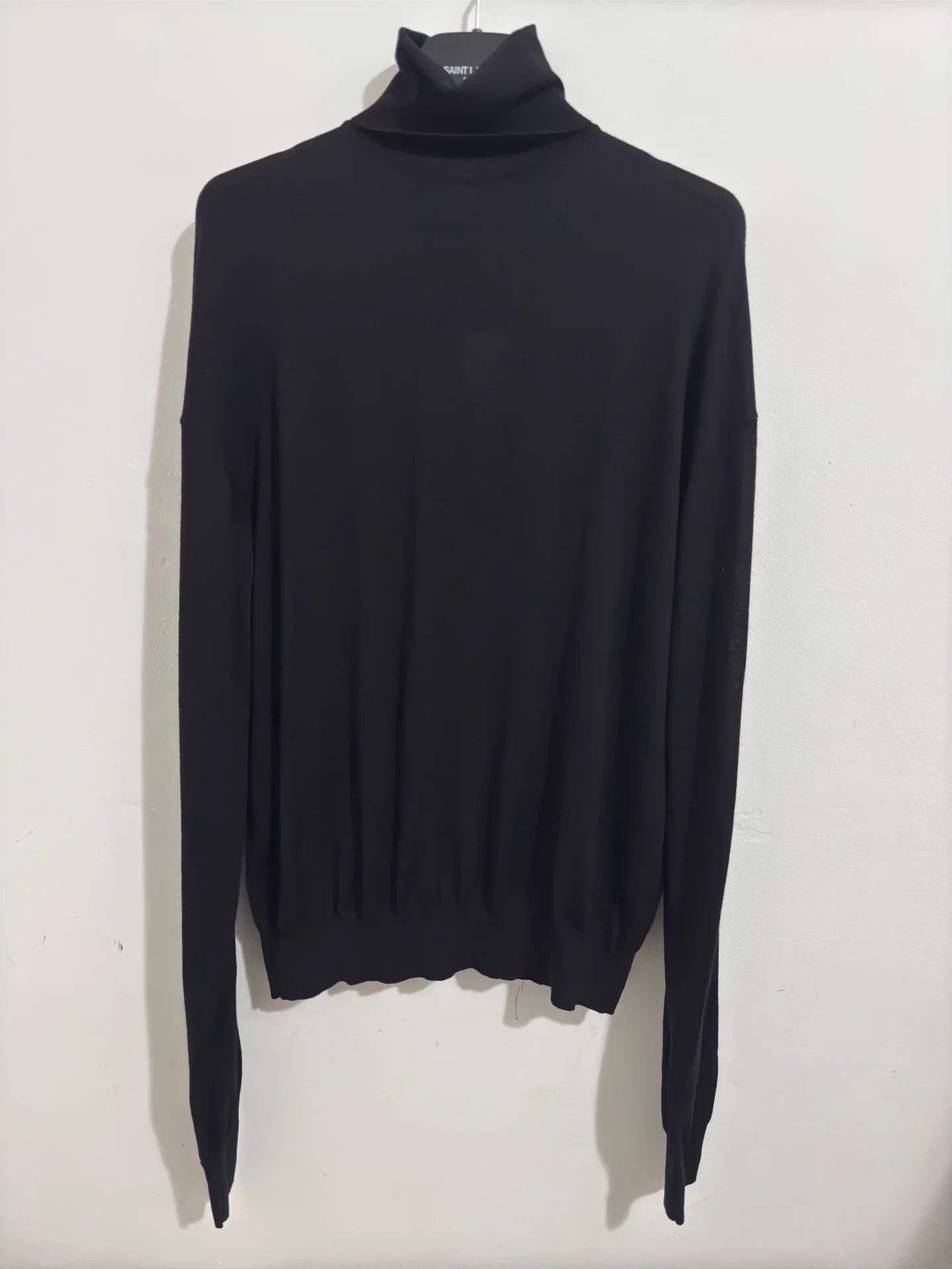 Saint Laurent Paris SLP 23fw Highneck Embroidered Black Wool Sweater S Size US S / EU 44-46 / 1 - 1 Thumbnail