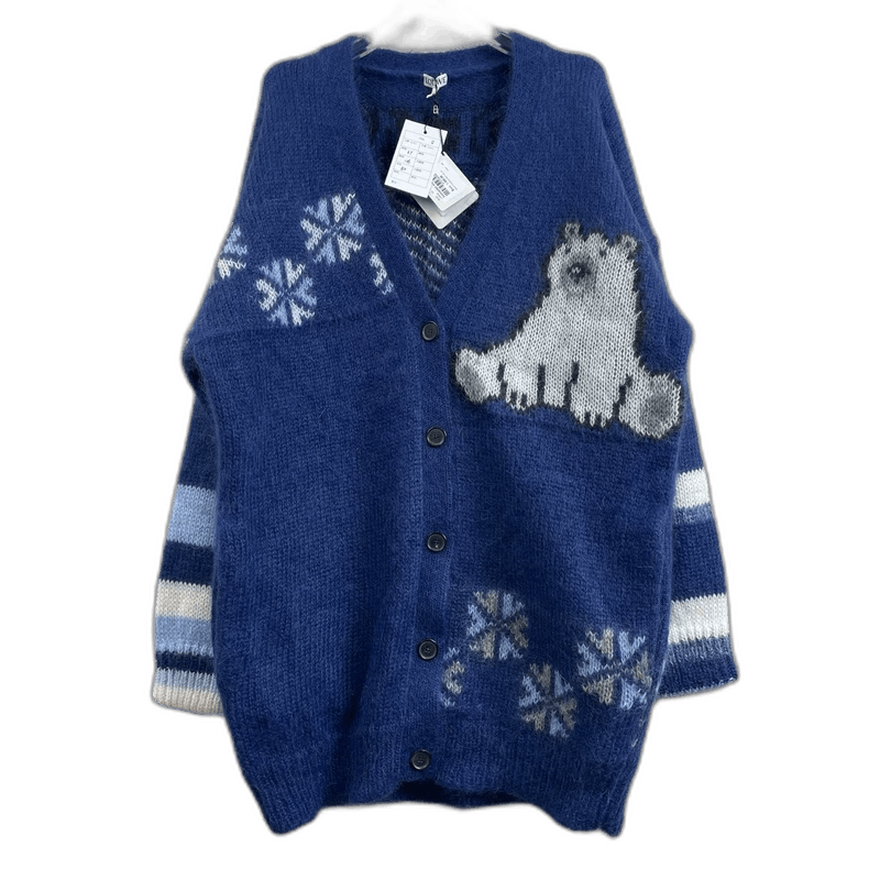 Loewe LOEWE Blue Polar Bear Knit Cardigan Size US S / EU 44-46 / 1 - 1 Thumbnail