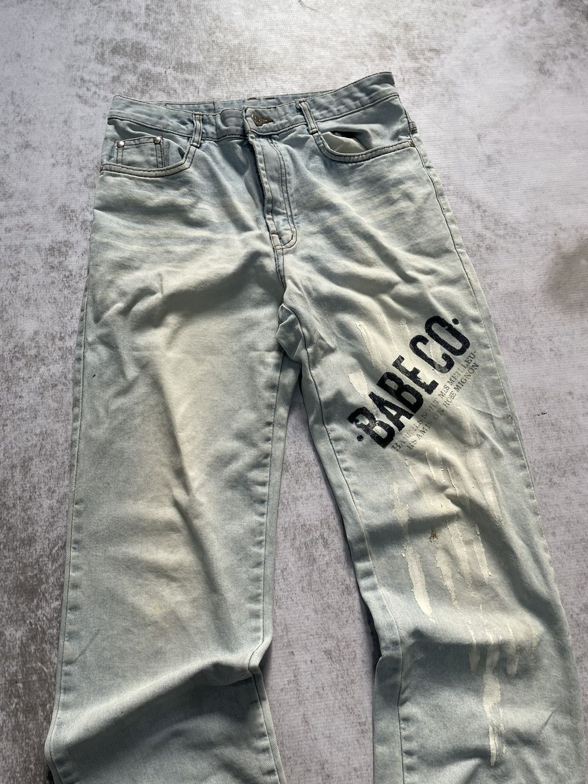 Hysteric Glamour × If Six Was Nine × Le Grande Bleu (L.G.B.) 2000s babeco poem acid wash japan denim pants y2k style Size US 29 - 2 Thumbnail