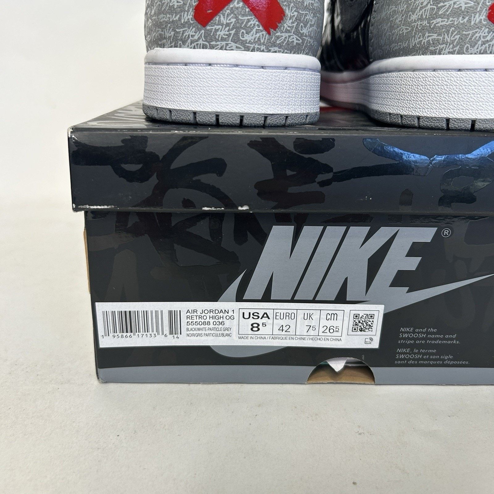 Jordan Brand Nike Air Jordan 1 OG High “Rebellionaire/Grey Black” Size US 8.5 / EU 41-42 - 5 Thumbnail