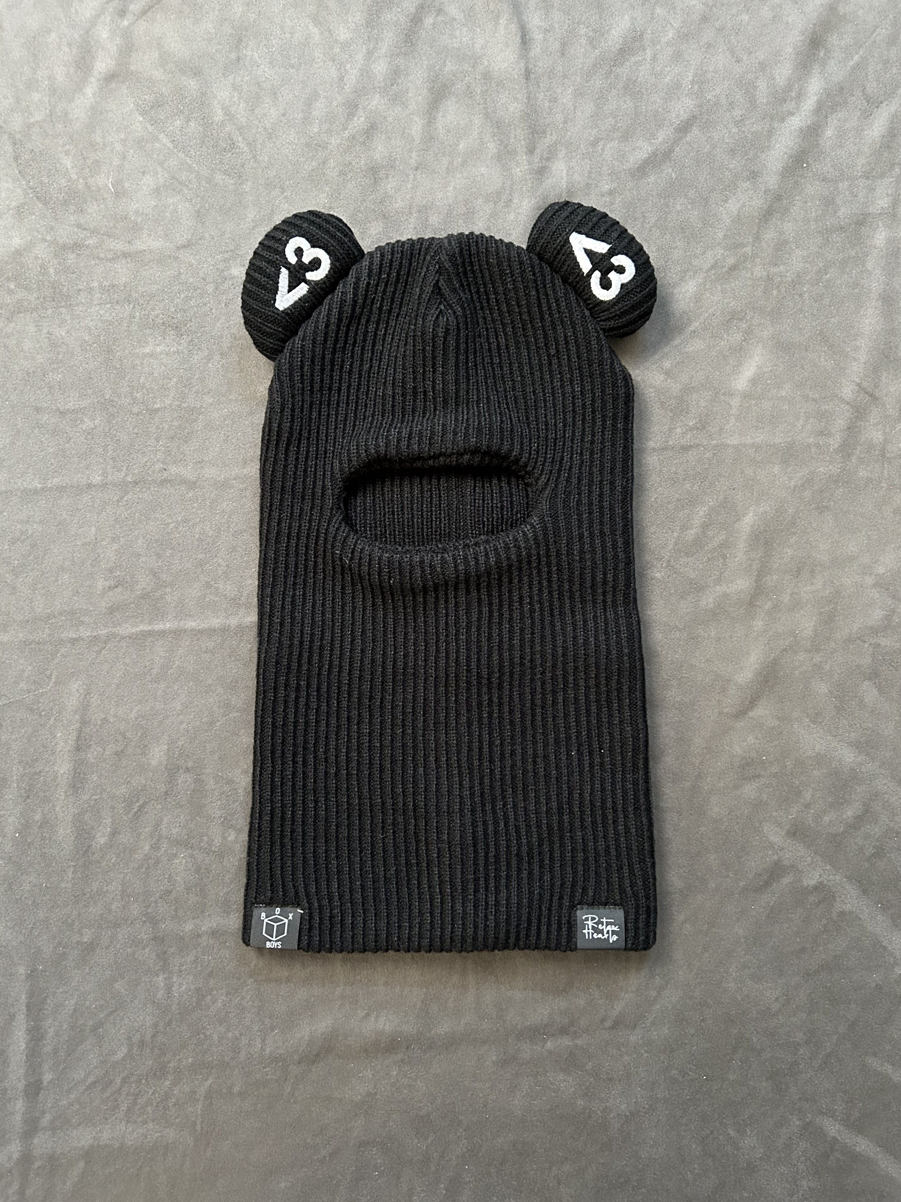 Japanese Brand Deadstock Box Boys Retro Hearts Black Balaclava Ski Mask OS Size ONE SIZE - 1 Thumbnail