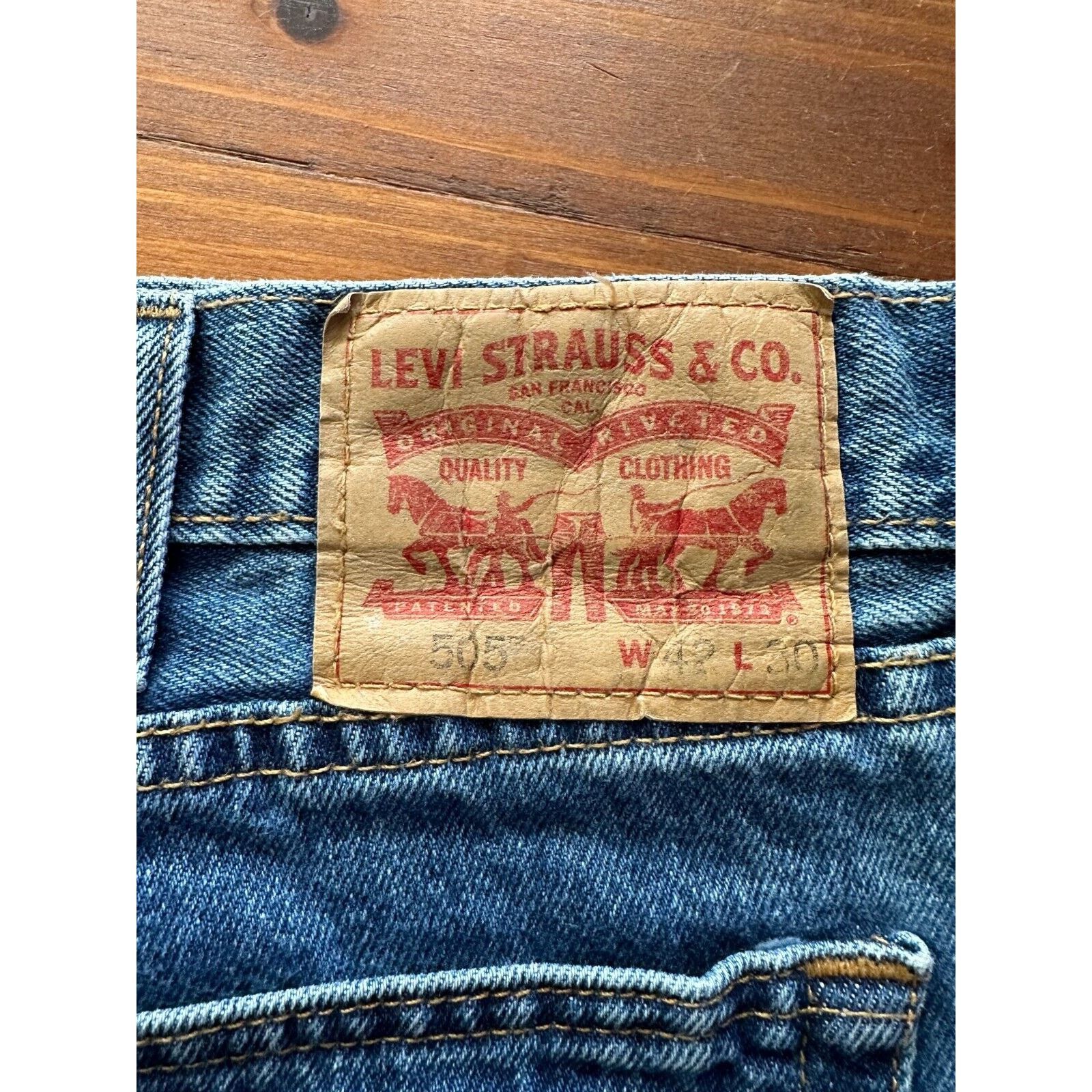 Levi's Levis 505 Regular Fit Blue Jeans 40x32 Clean NormcorpWestern Size US 40 / EU 56 - 4 Thumbnail