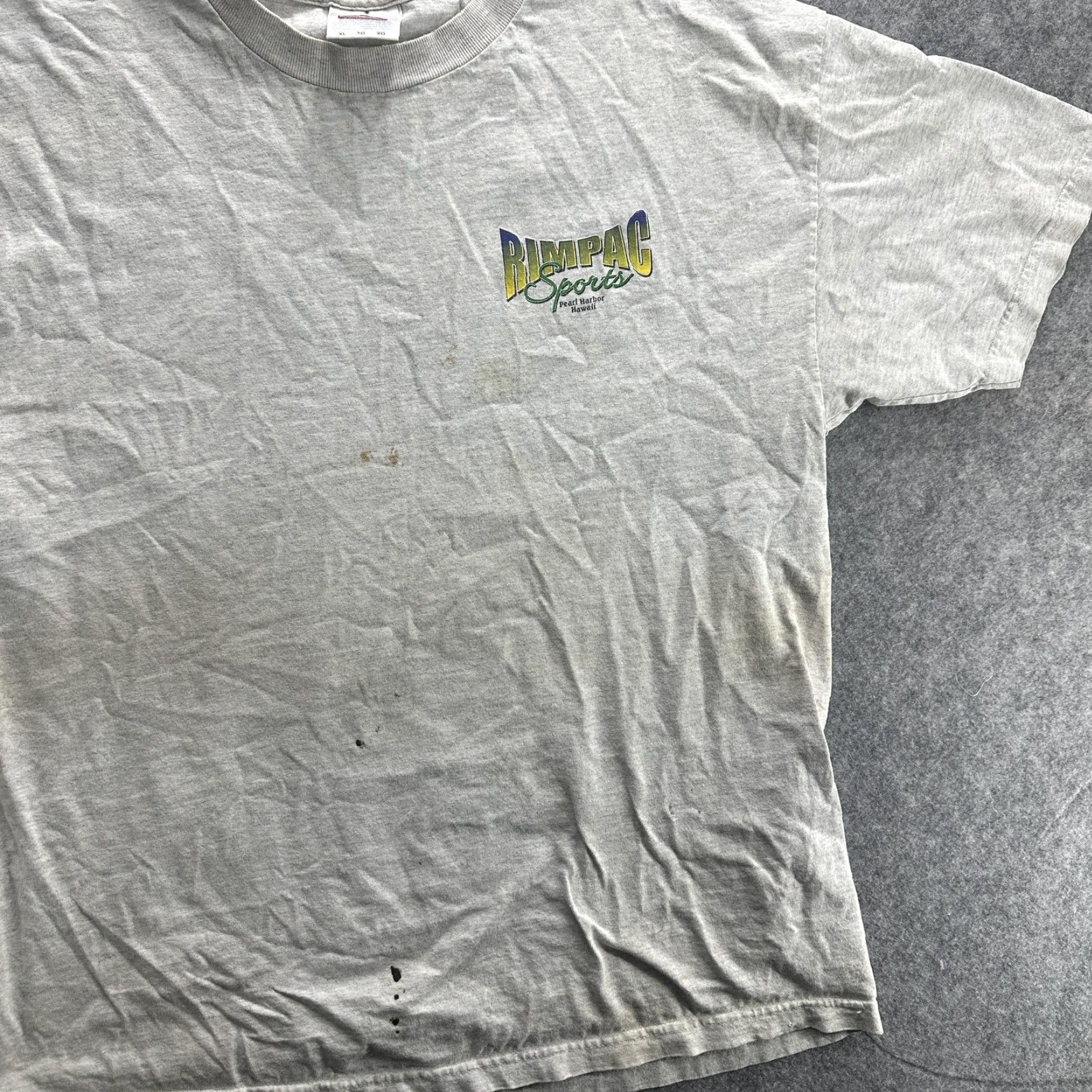 Vintage VINTAGE Alstyle RIMPAC Sports T-Shirt Mens XL Gray 2000s Pearl Harbor Hawaii Navy MWR Size US XL / EU 56 / 4 - 3 Thumbnail