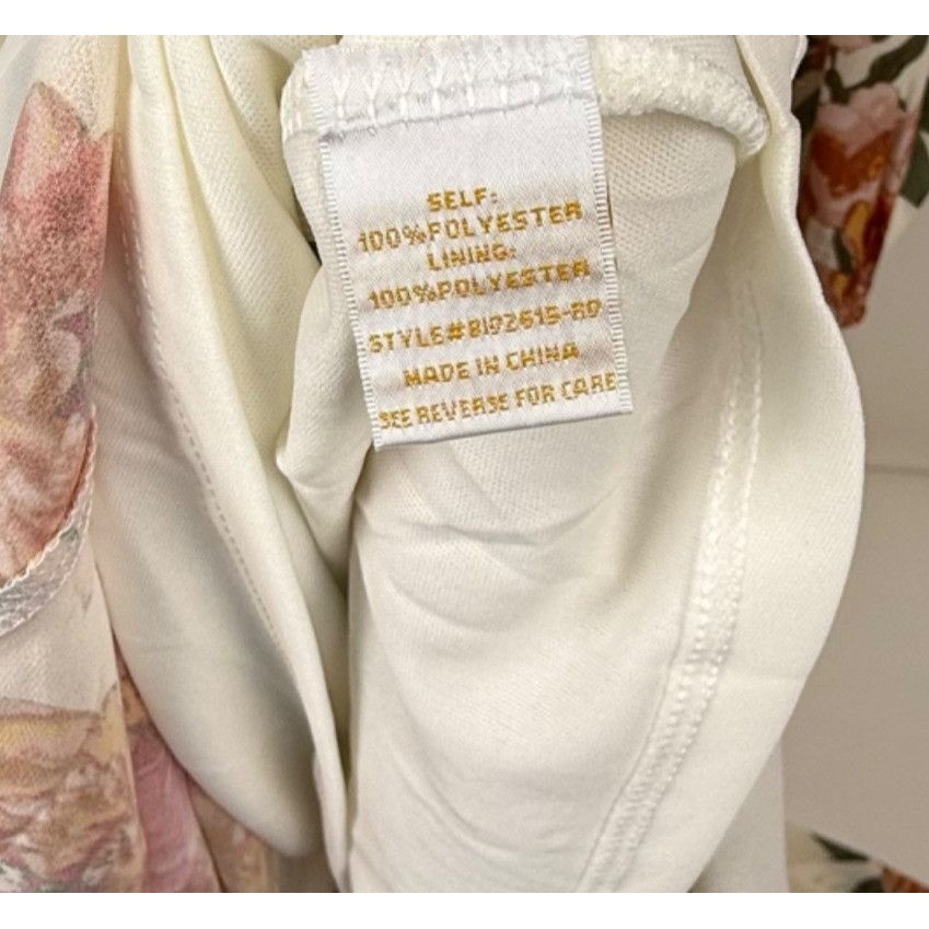 Anthropologie Champagne & Strawberry White Floral Flowy Bohemian Tie-Belt Size M / US 6-8 / IT 42-44 - 5 Thumbnail