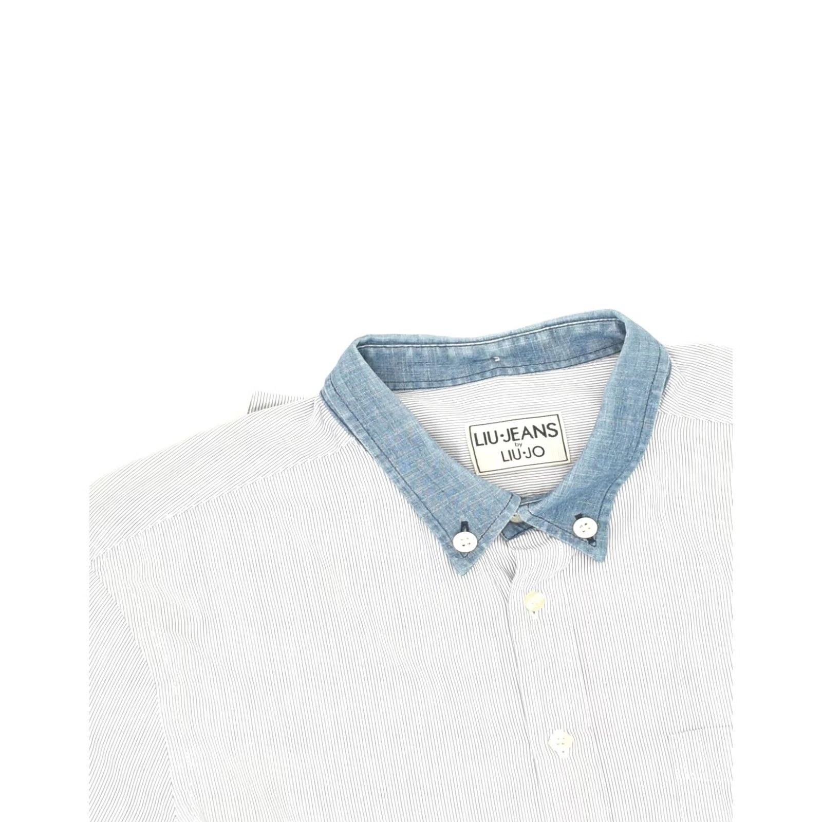 Liu Jo LIU JO Mens Shirt Medium Blue Pinstripe Cotton Size US M / EU 48-50 / 2 - 3 Thumbnail