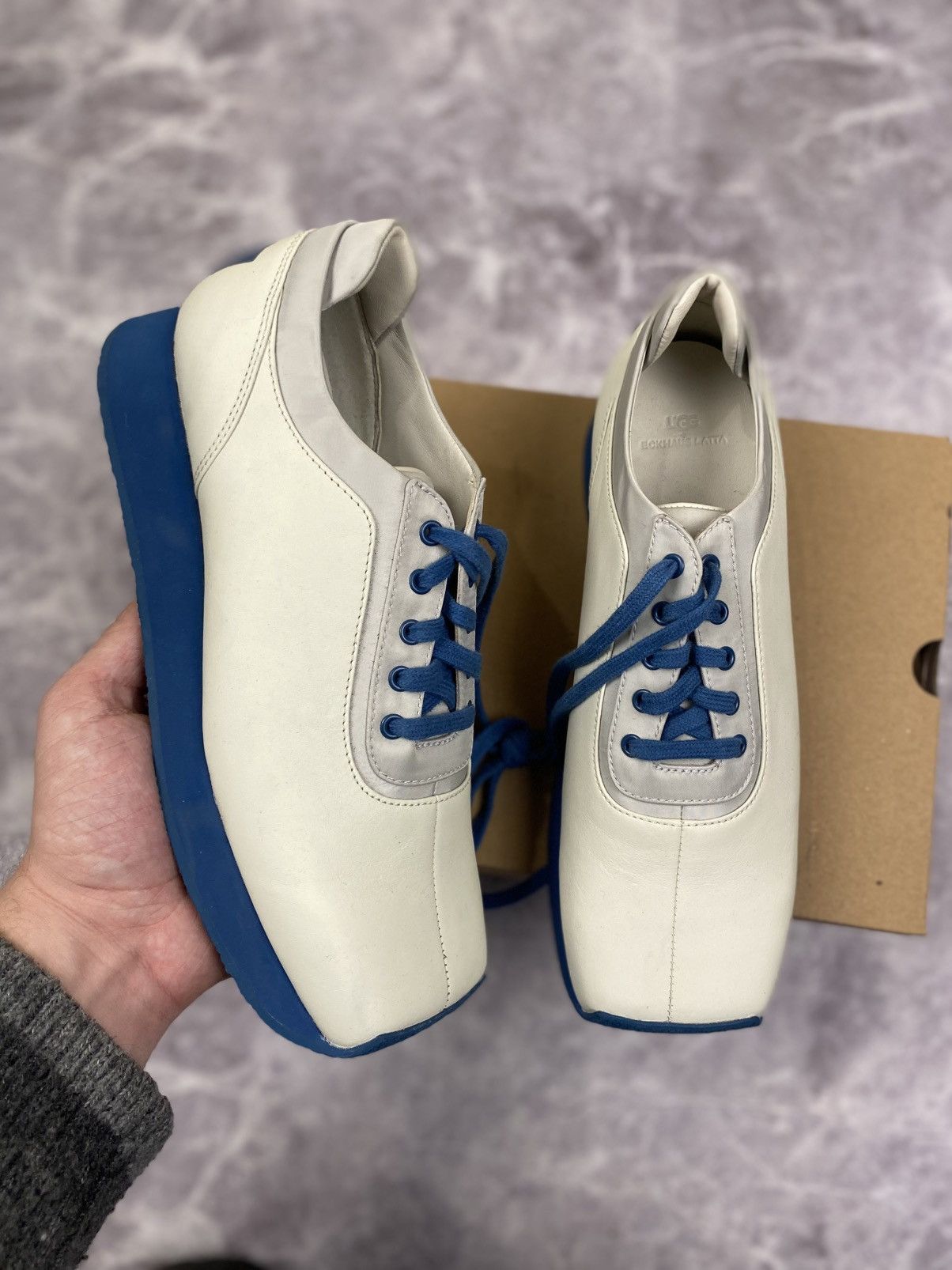 Eckhaus Latta Ugg X Eghaus Latta Square Toe Leather Low Top Sneakers 38 Size US 8 / IT 38 - 1 Thumbnail
