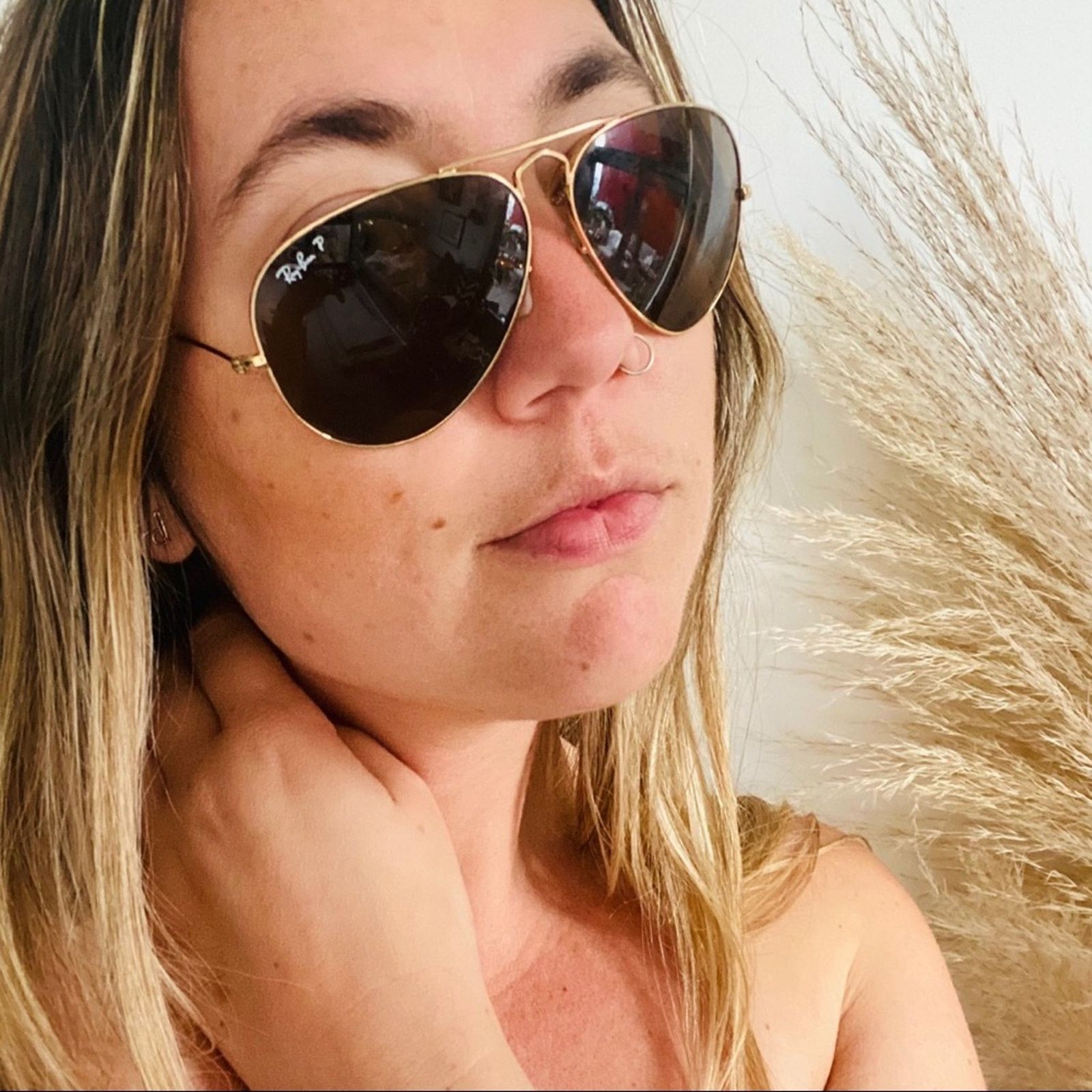 RayBan RAY BAN Gold Metal Brown Smoke Lenses Aviators Sunglasses Size ONE SIZE - 4 Thumbnail