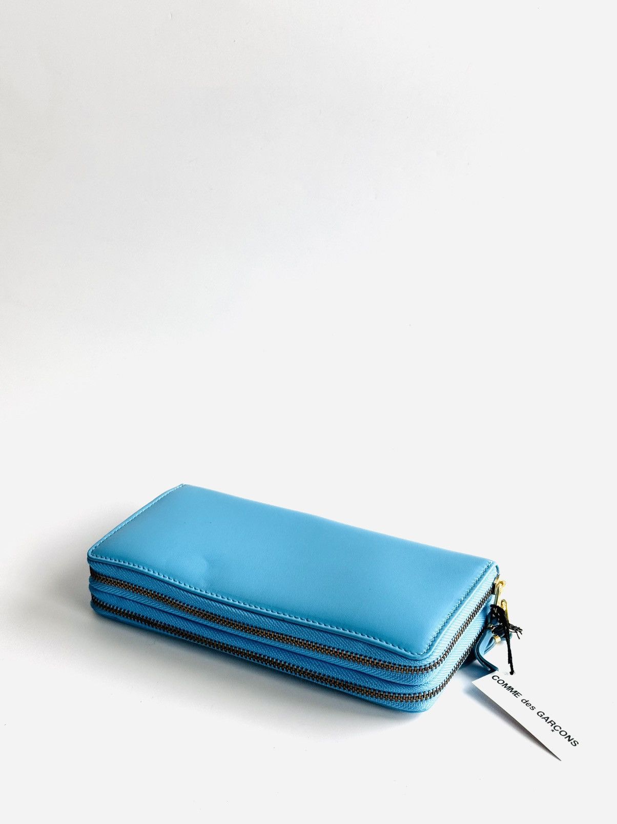 Comme des Garcons × Japanese Brand New lg Comme des Garcons dbl zip continental wallet blue CDG Size ONE SIZE - 1 Thumbnail