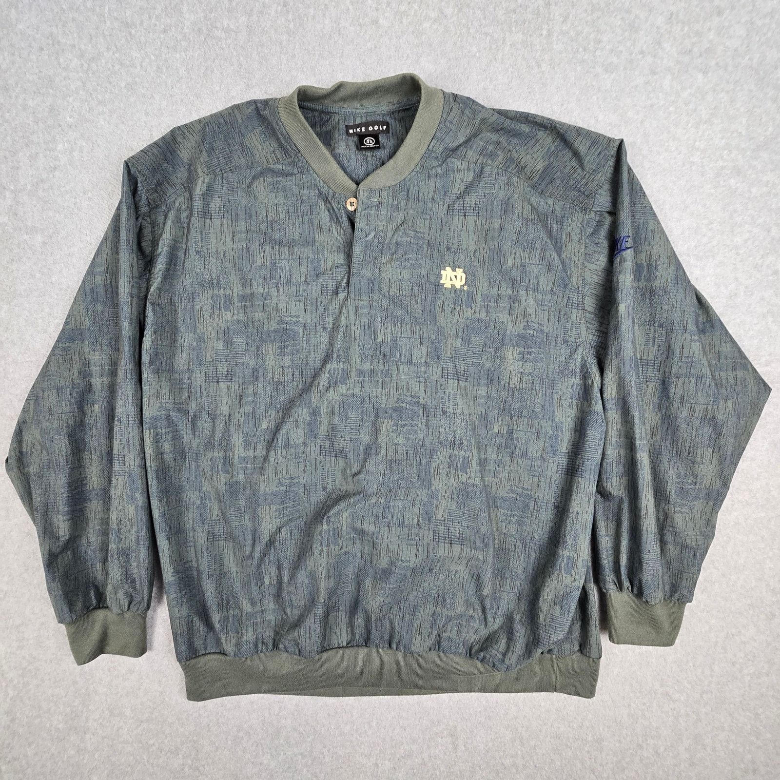 Nike Vintage Nike Golf Notre Dame XL Green 1/4 Button Pullover Size US XL / EU 56 / 4 - 3 Thumbnail